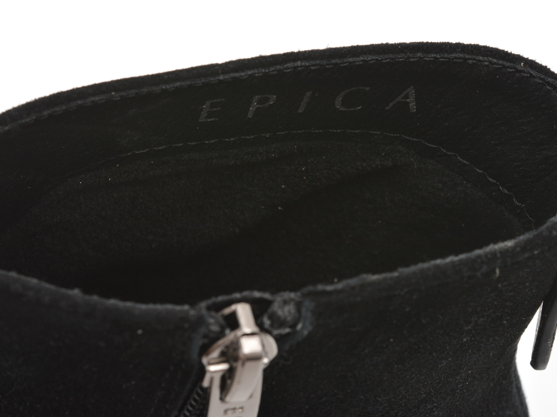 Botine elegante EPICA negre, A1501, din piele intoarsa