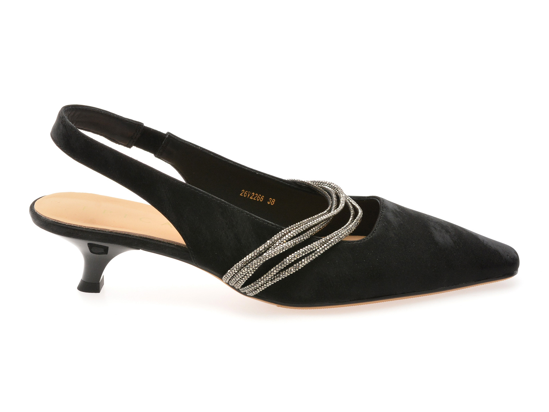 Pantofi eleganti EPICA negri, 26V2266, din piele ecologica