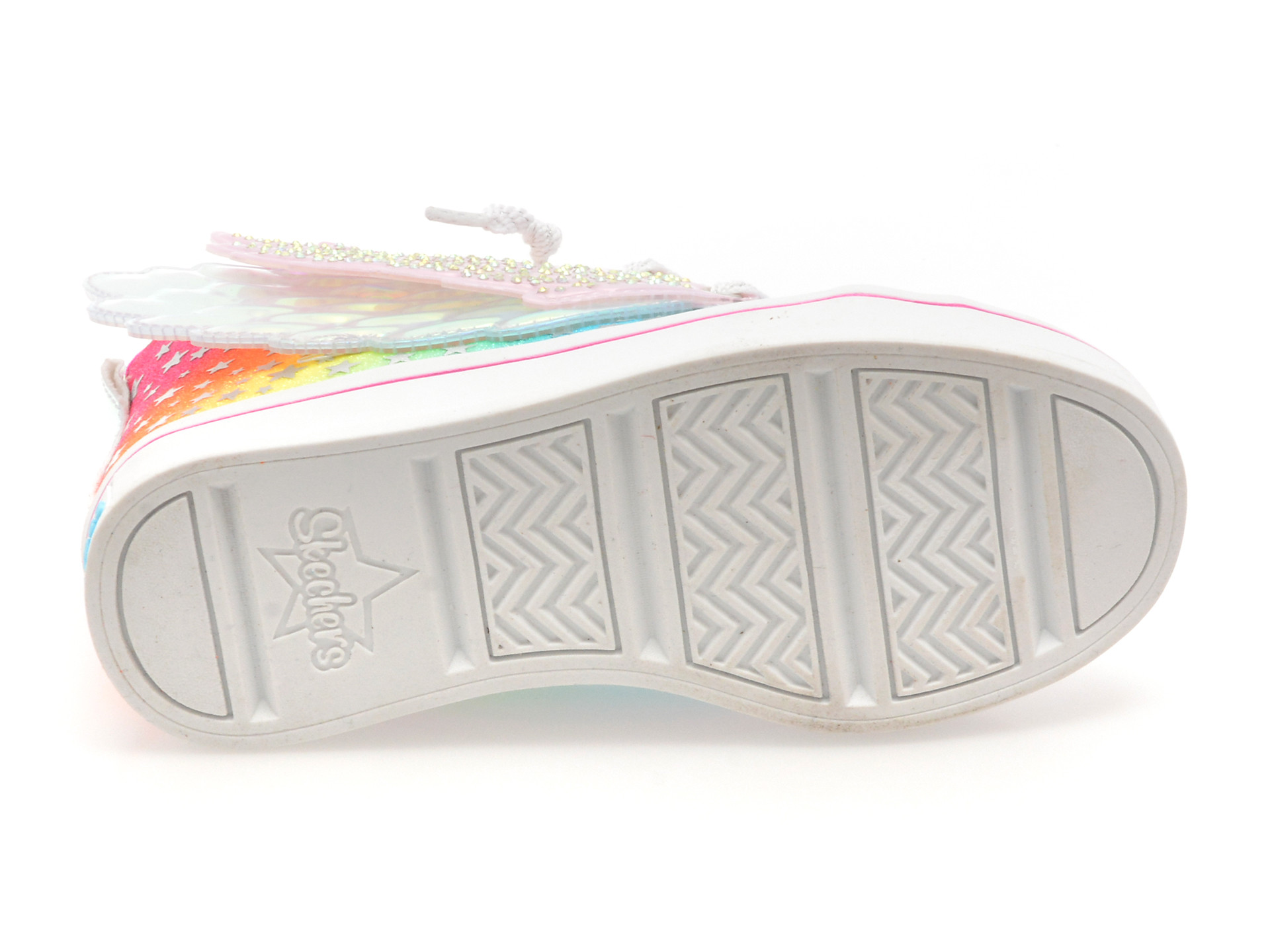 Ghete SKECHERS roz, TWI-LITES 2.0, din piele ecologica
