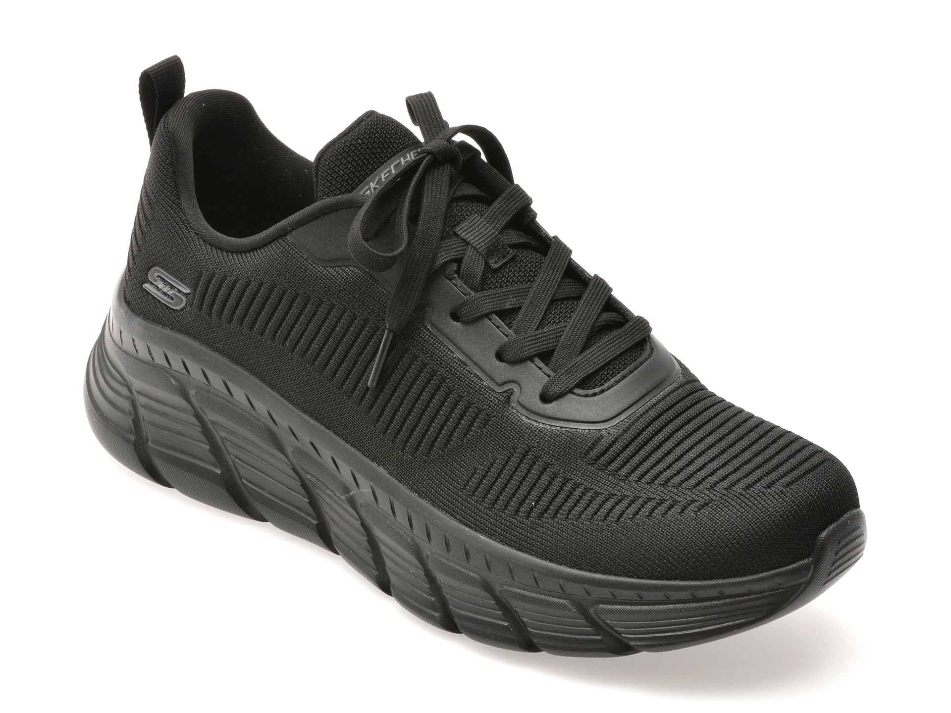 Pantofi sport SKECHERS negri, BOBS B FLEX HI, din material textil