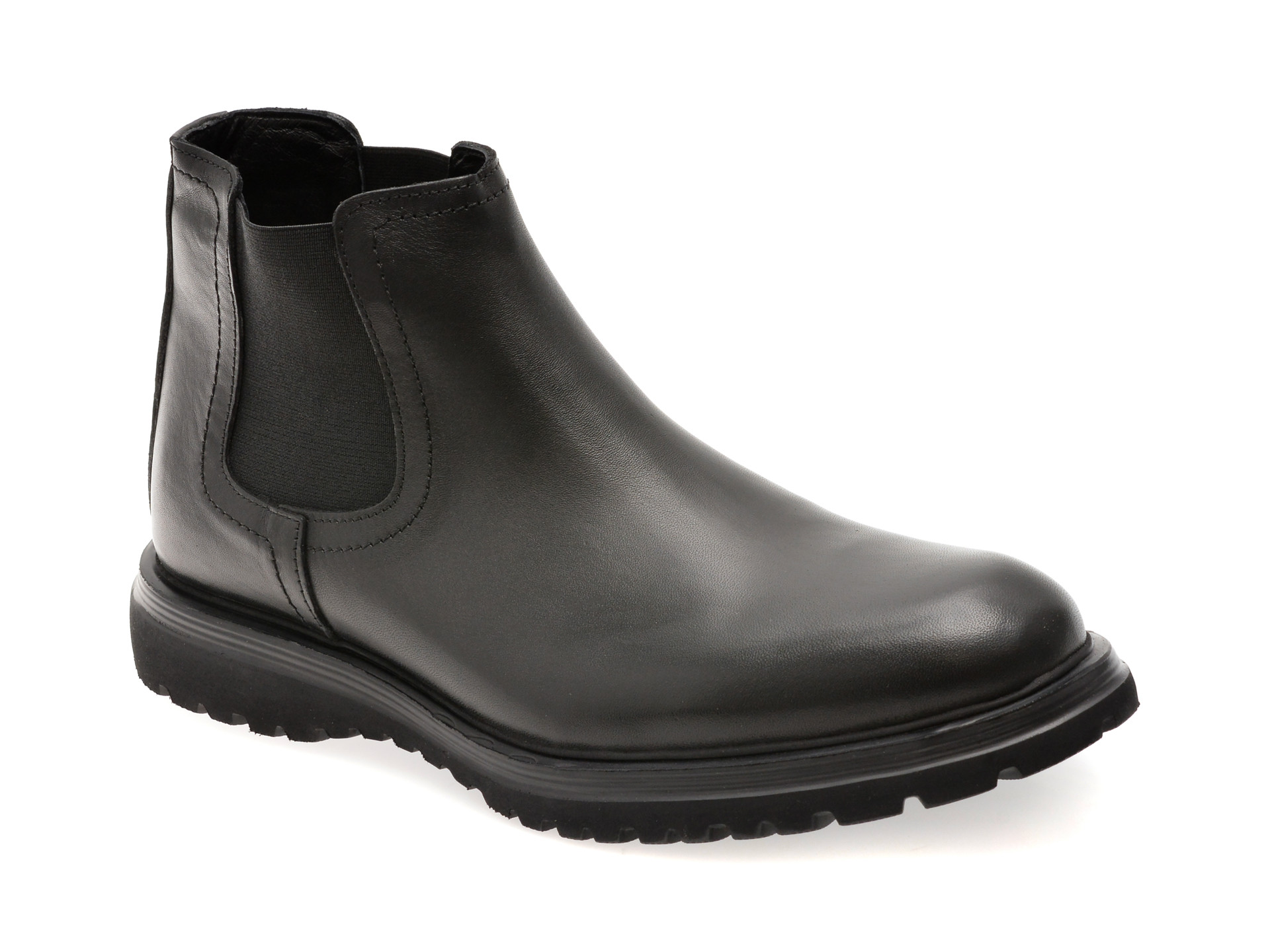 Ghete OTTER negre, E3475, din piele naturala