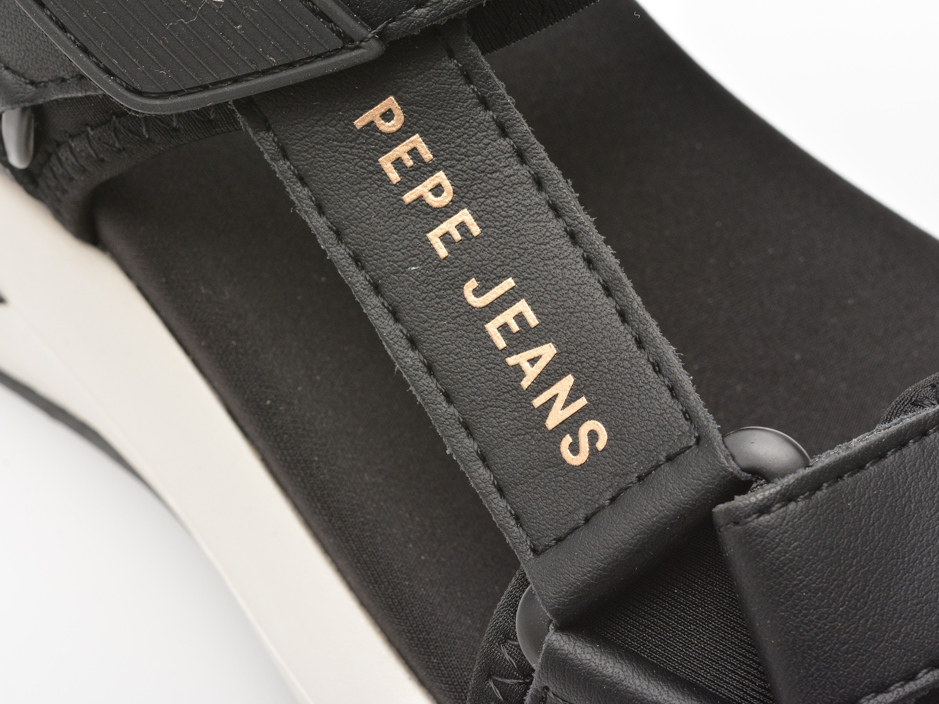 Sandale PEPE JEANS negre, WINSLOVE ACTION, din piele naturala