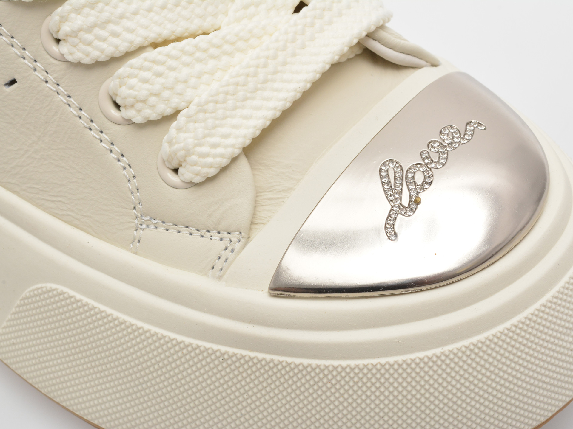 Pantofi sport EPICA albi, 28701, din piele naturala