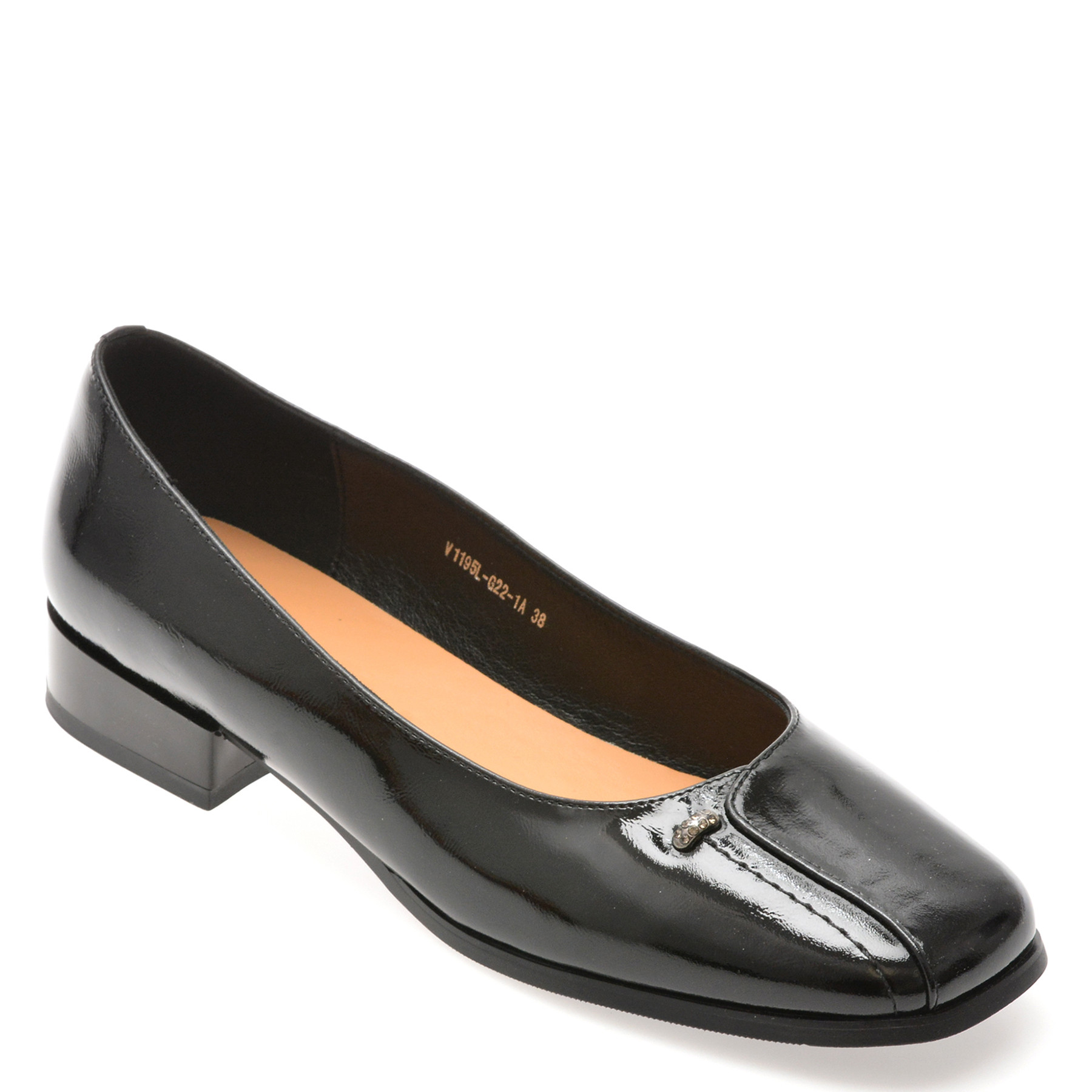 Balerini IMAGE negri, 1195G22, din piele naturala lacuita