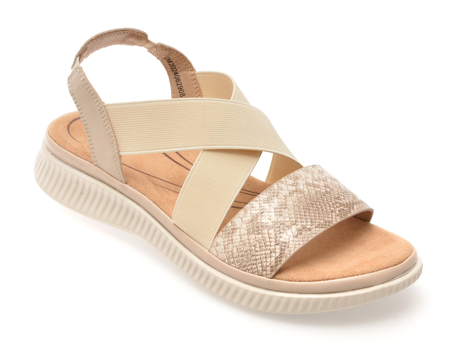 Sandale IMAGE bej, 82908, din piele naturala