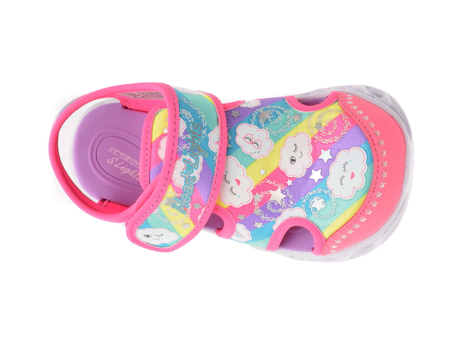 Pantofi sport SKECHERS roz, HEART LIGHTS, din material textil