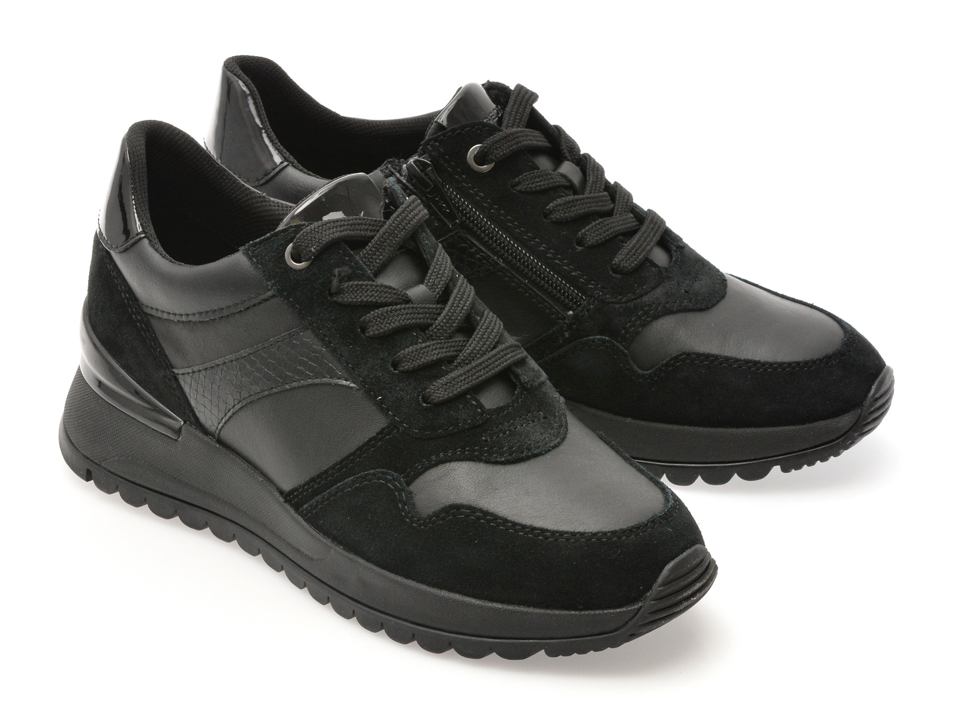 Pantofi sport GEOX negri, D5600B, din piele naturala