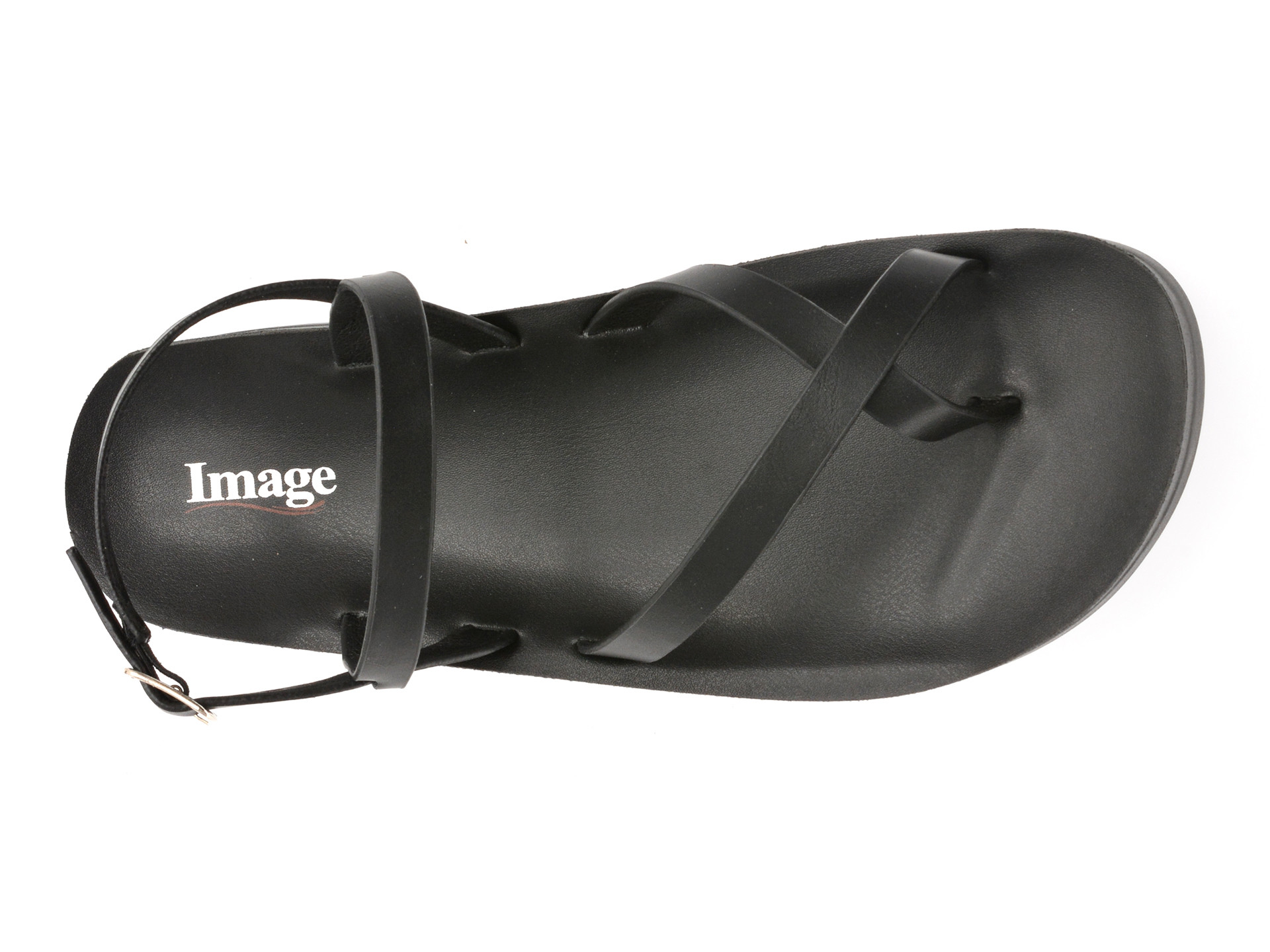 Sandale image negre 10728 din piele ecologica