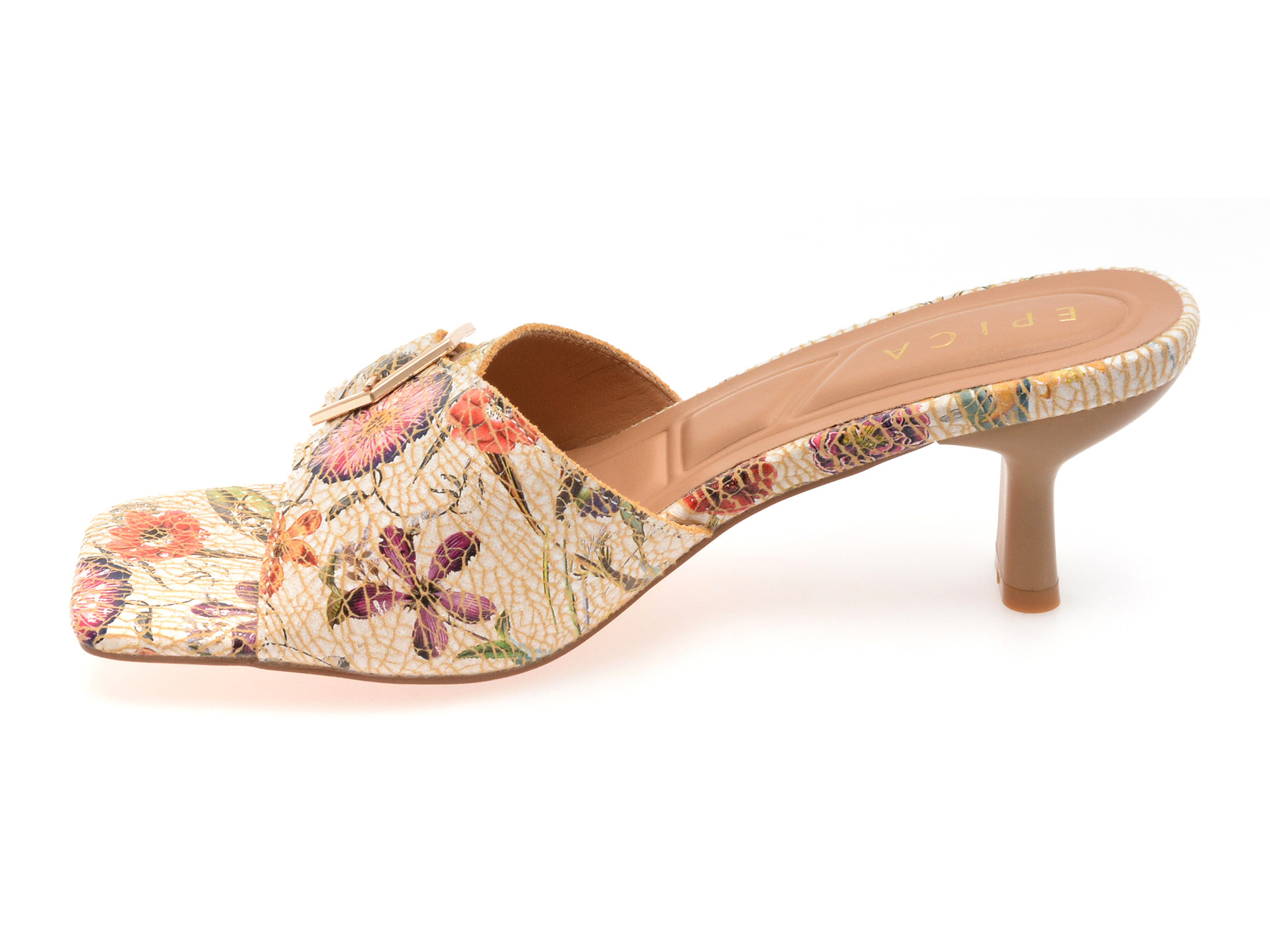 Papuci EPICA bej, 82987, din piele naturala