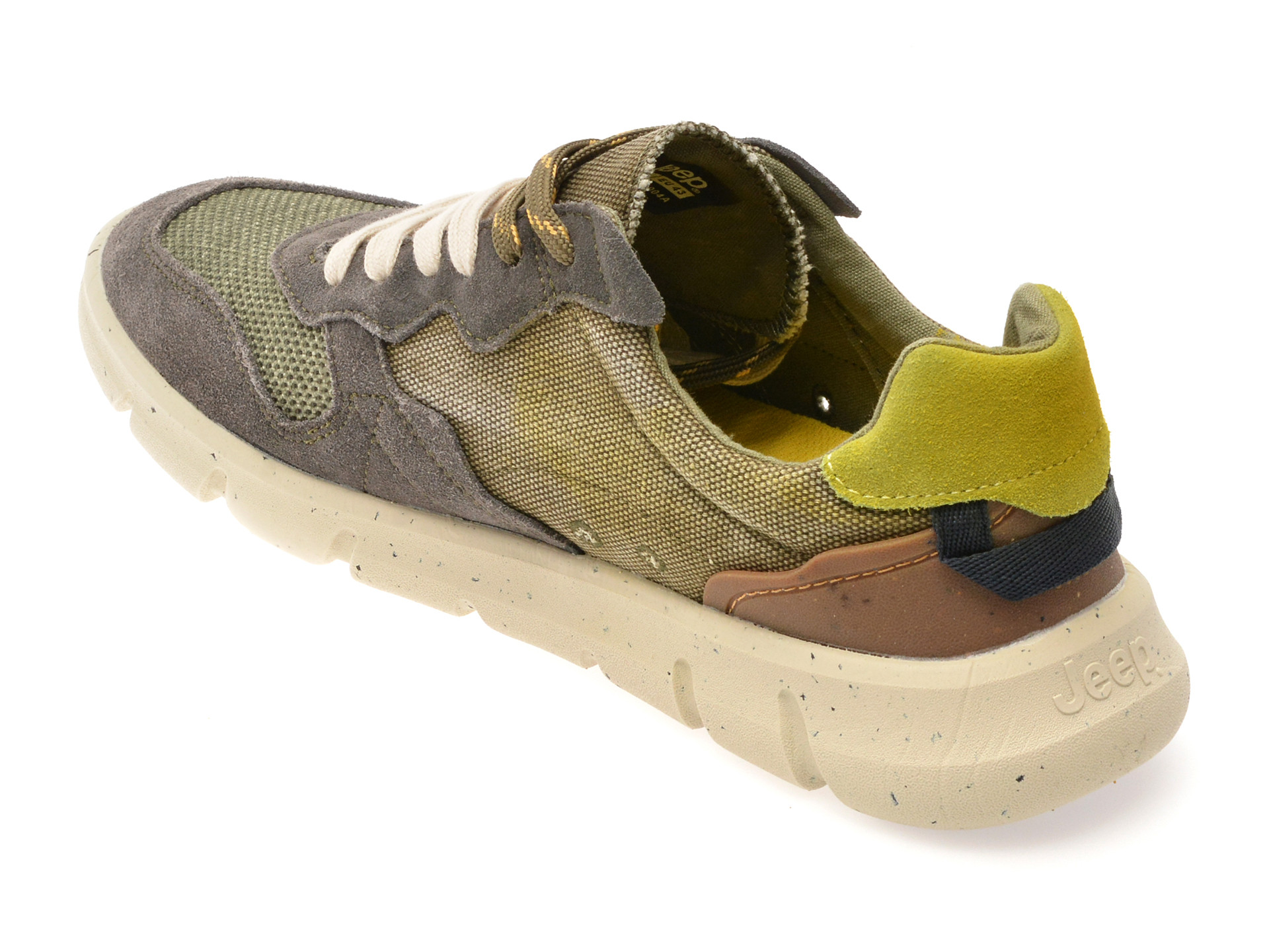 Pantofi sport JEEP kaki, M51004A, din material textil