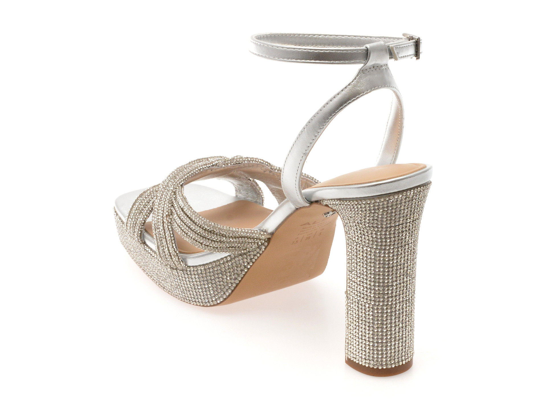 Sandale elegante ALDO argintii, SHIMMA 040, din piele ecologica