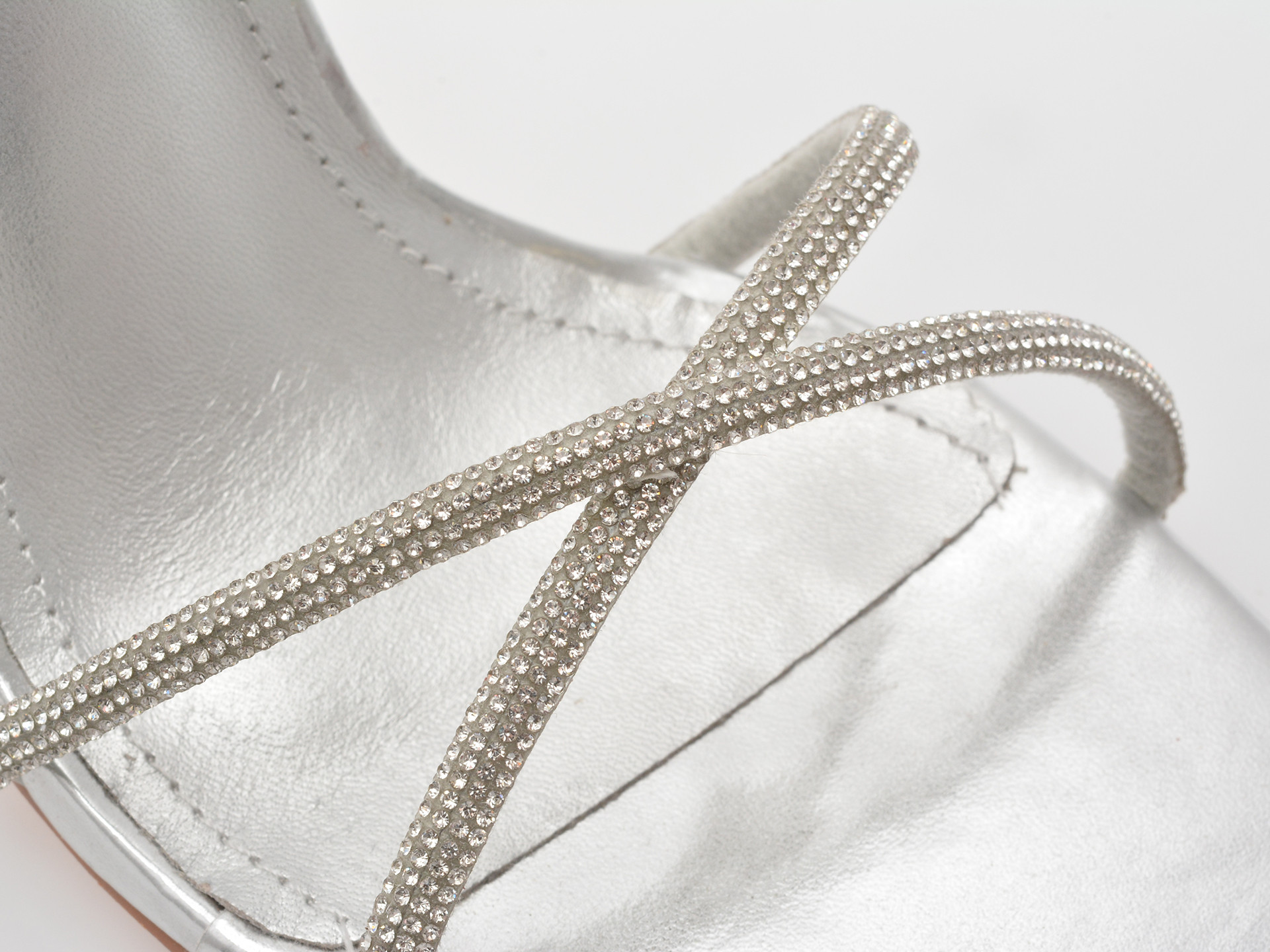 Sandale elegante EPICA argintii, 82941, din material textil