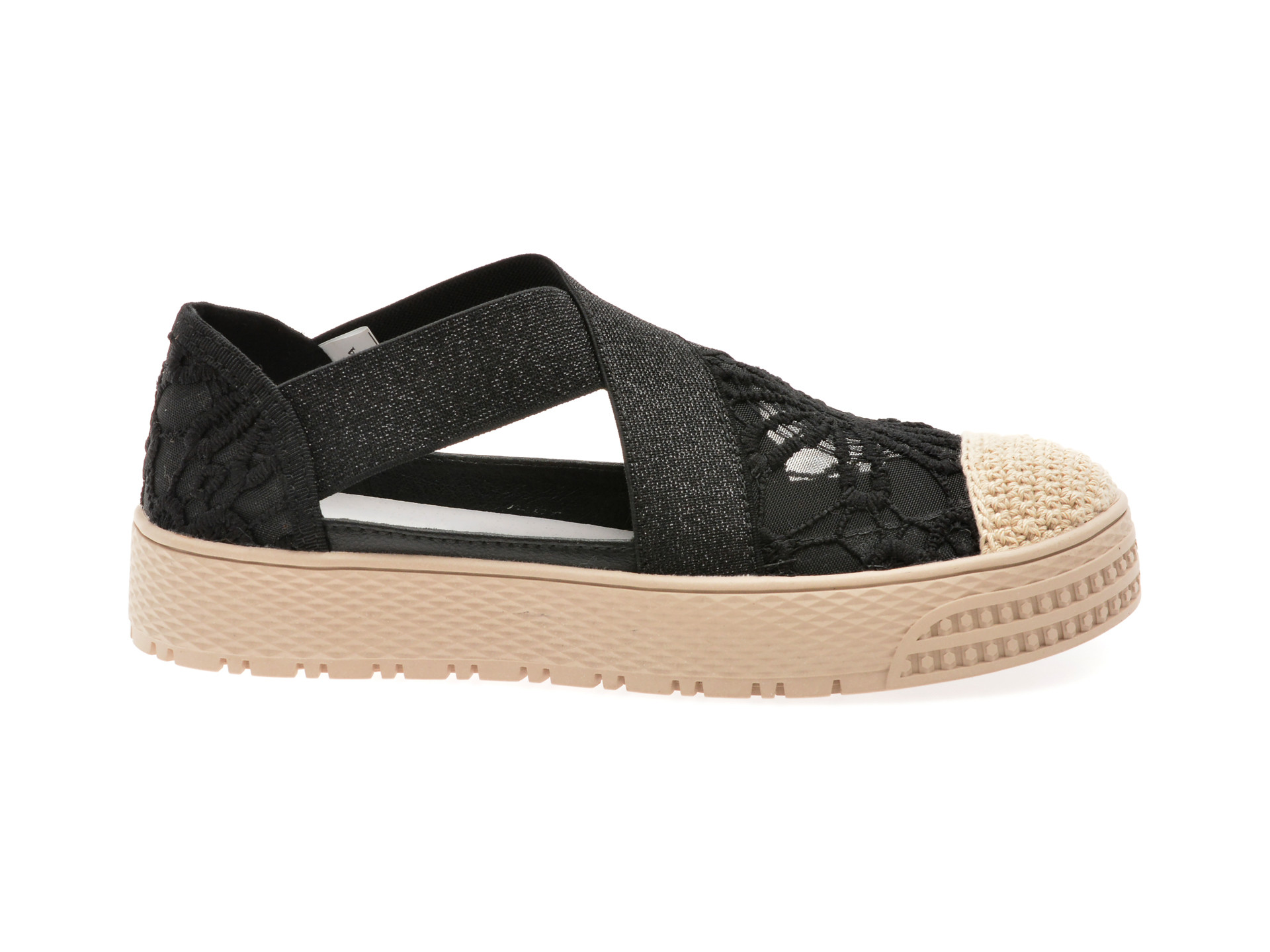 Pantofi EPICA negri, 302, din material textil
