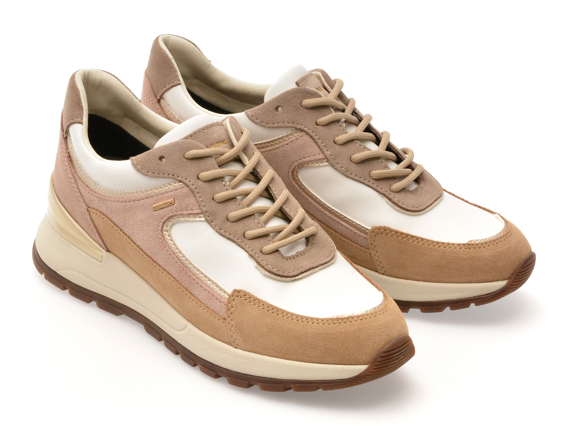 Pantofi sport GEOX bej, D563LB, din piele naturala