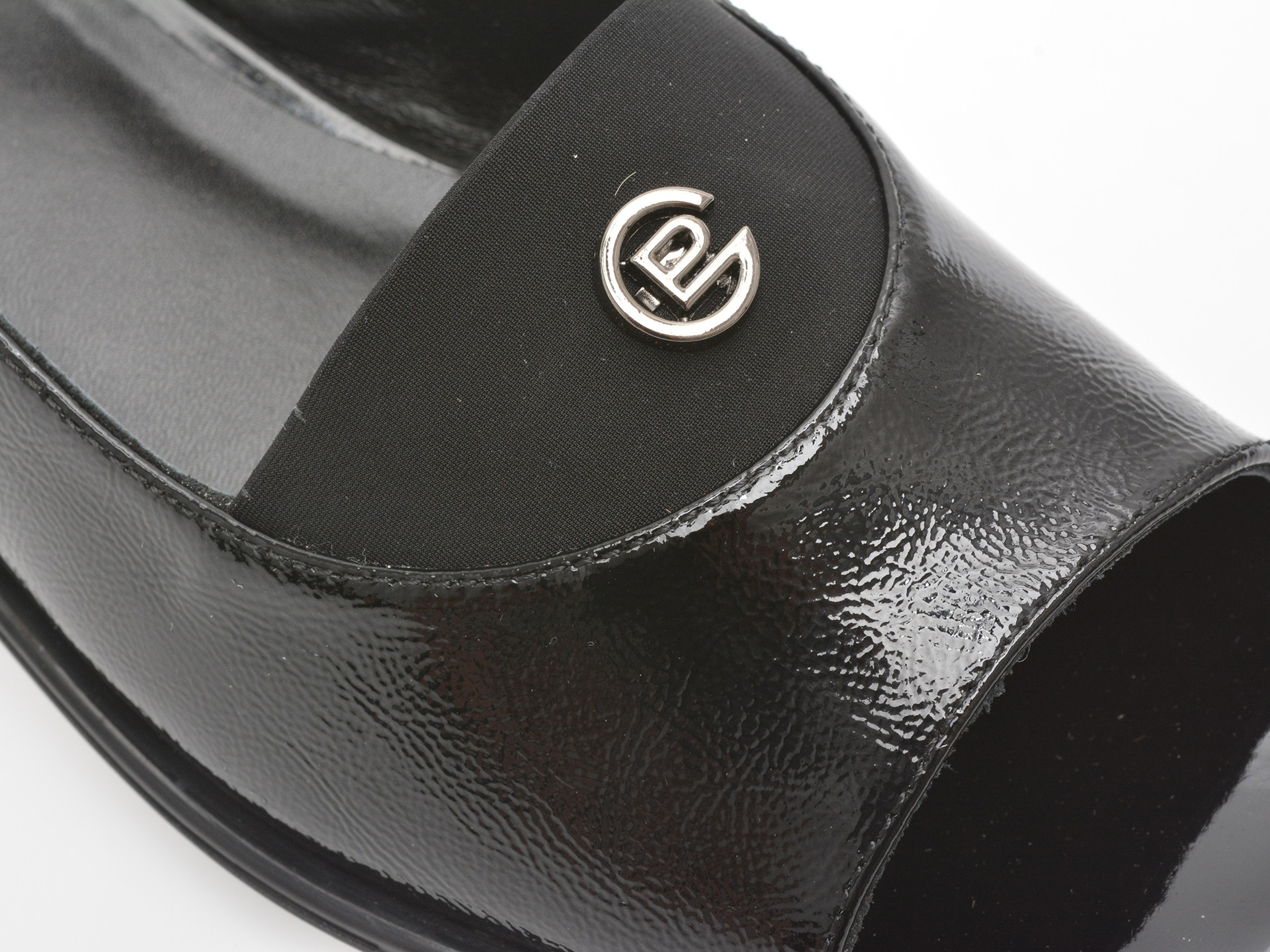 Sandale IMAGE negre, L216, din piele naturala