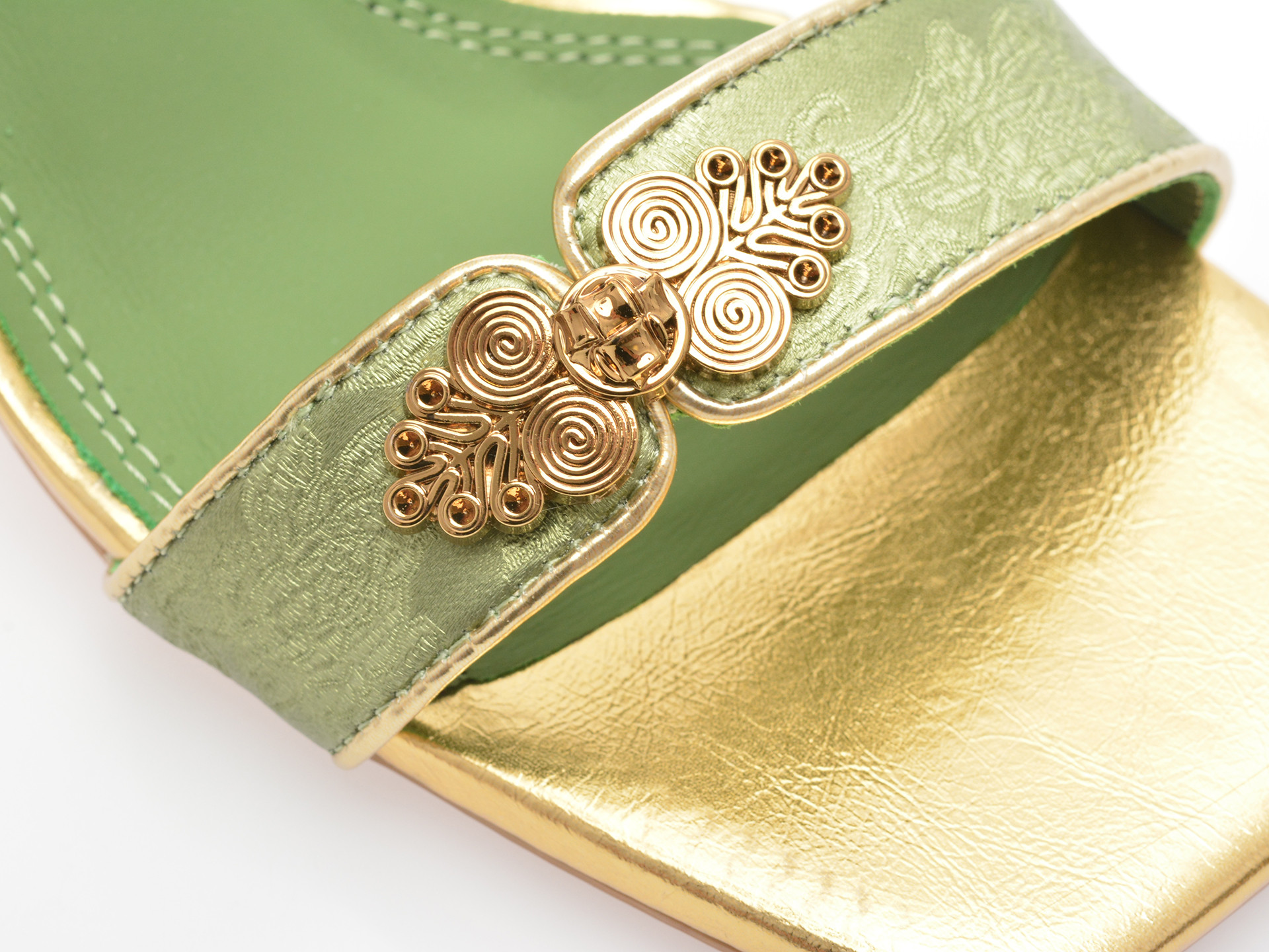 Sandale elegante EPICA verzi, H210, din piele naturala