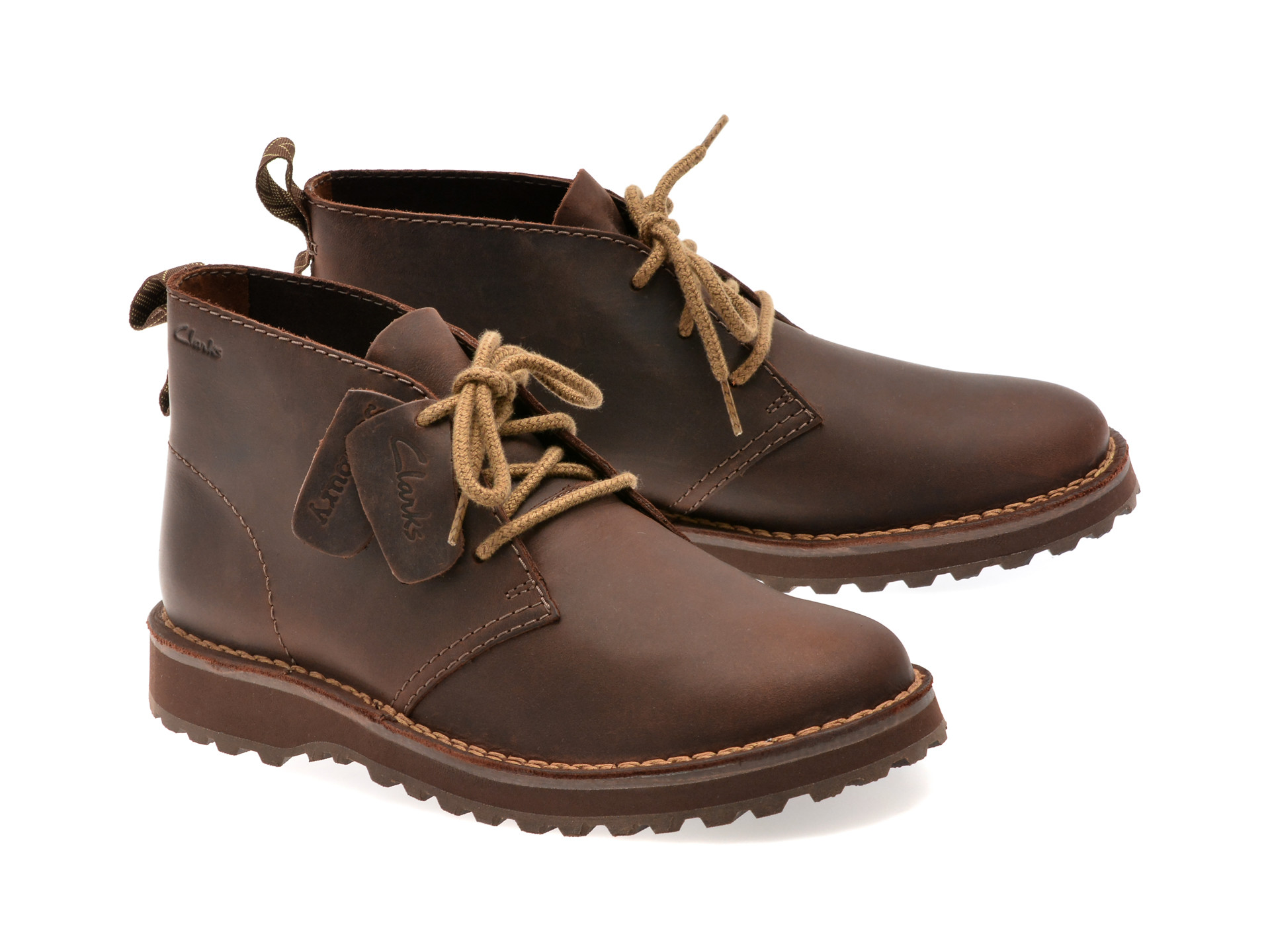 Ghete CLARKS maro, SOLSBURY DB, din piele naturala