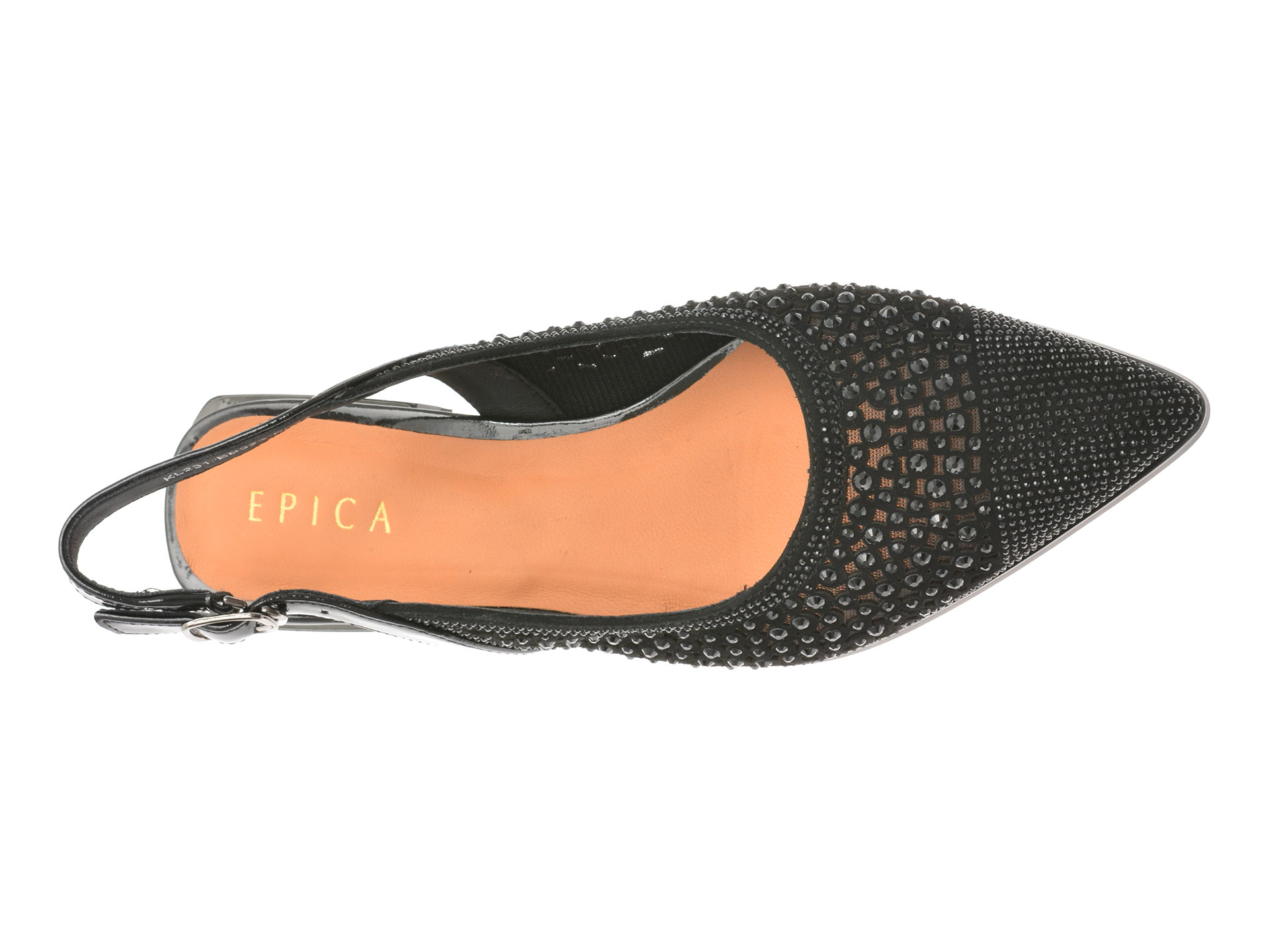 Pantofi EPICA negri, EB322, din piele intoarsa