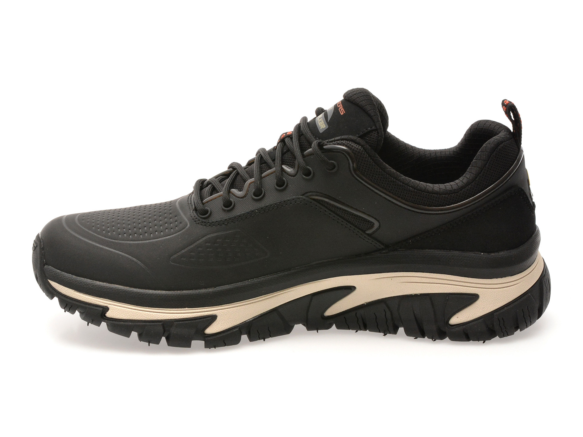 Pantofi sport SKECHERS negri, ARCH FIT ROAD WALKER, din piele ecologica
