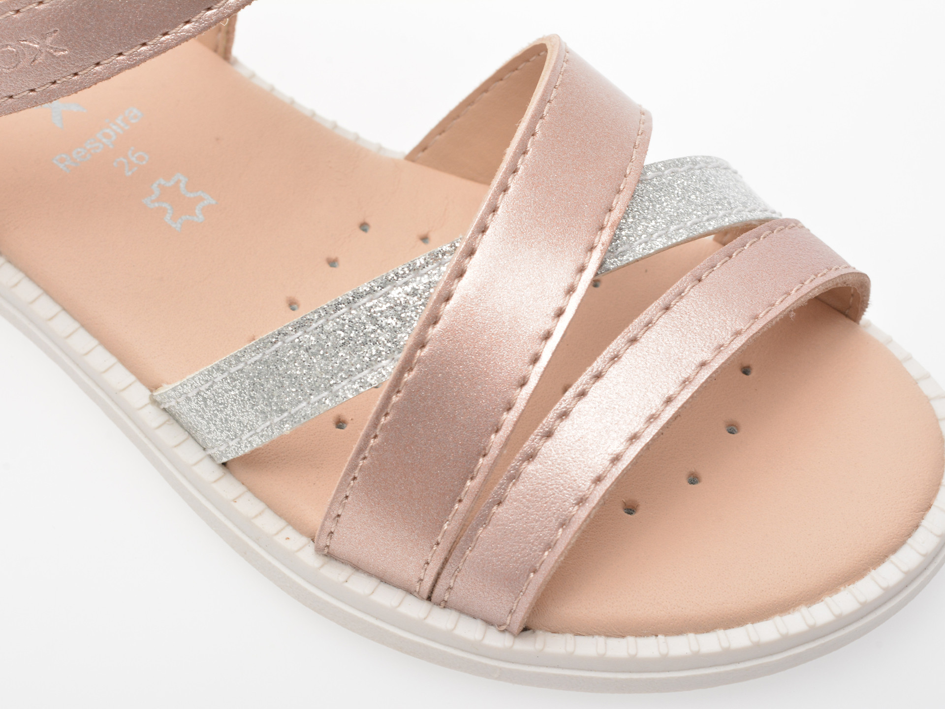 Sandale GEOX roz, J5235D, din piele ecologica