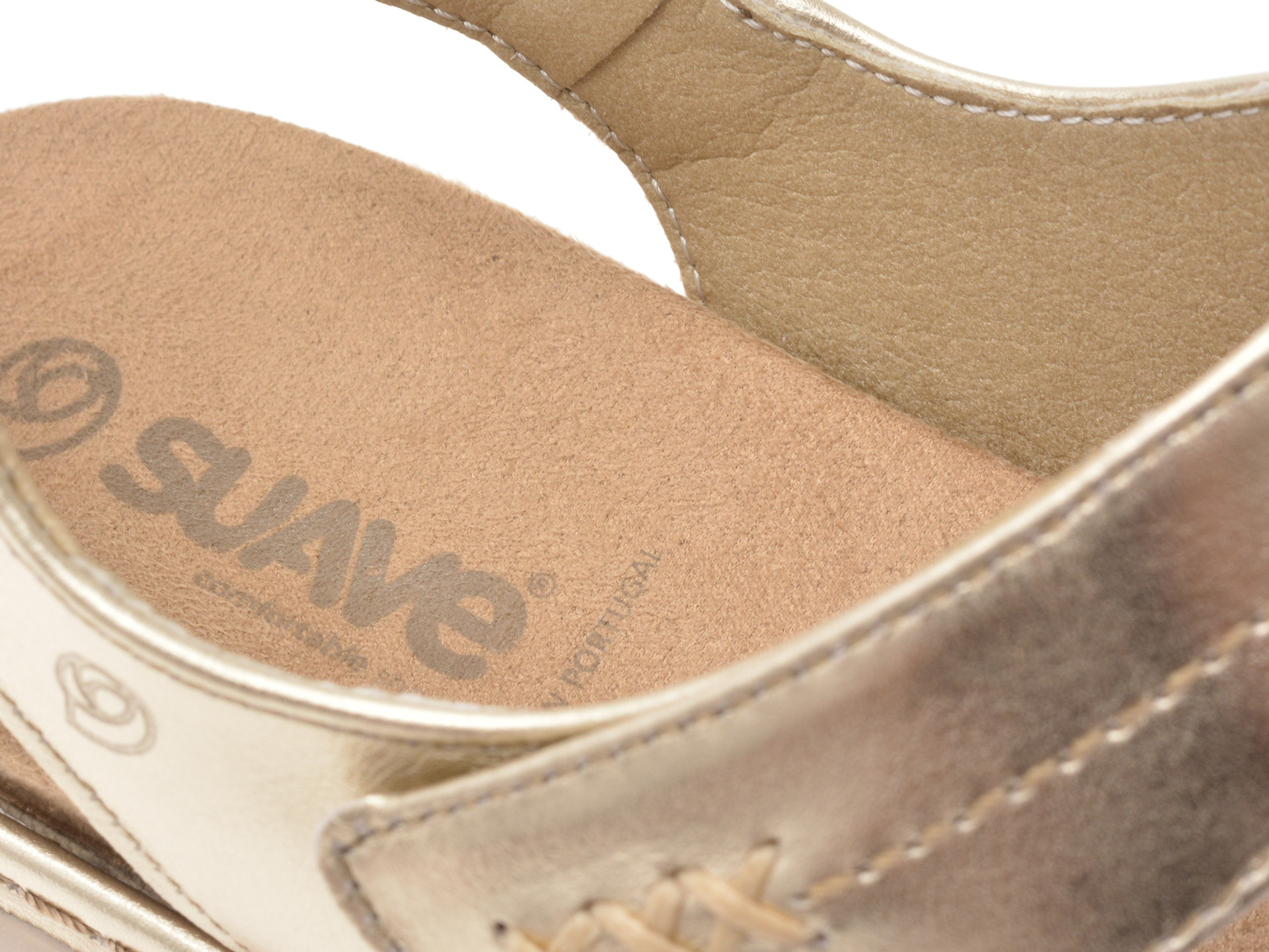 Sandale SUAVE aurii, MOSTAR, din piele naturala