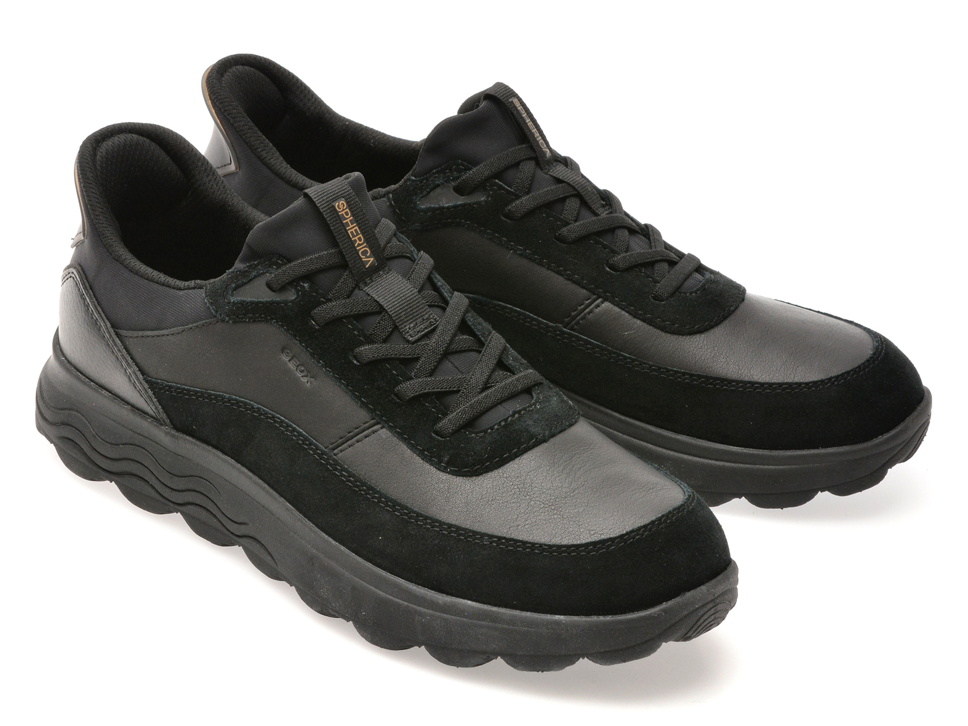 Pantofi sport GEOX negri, U56MPA, din piele naturala