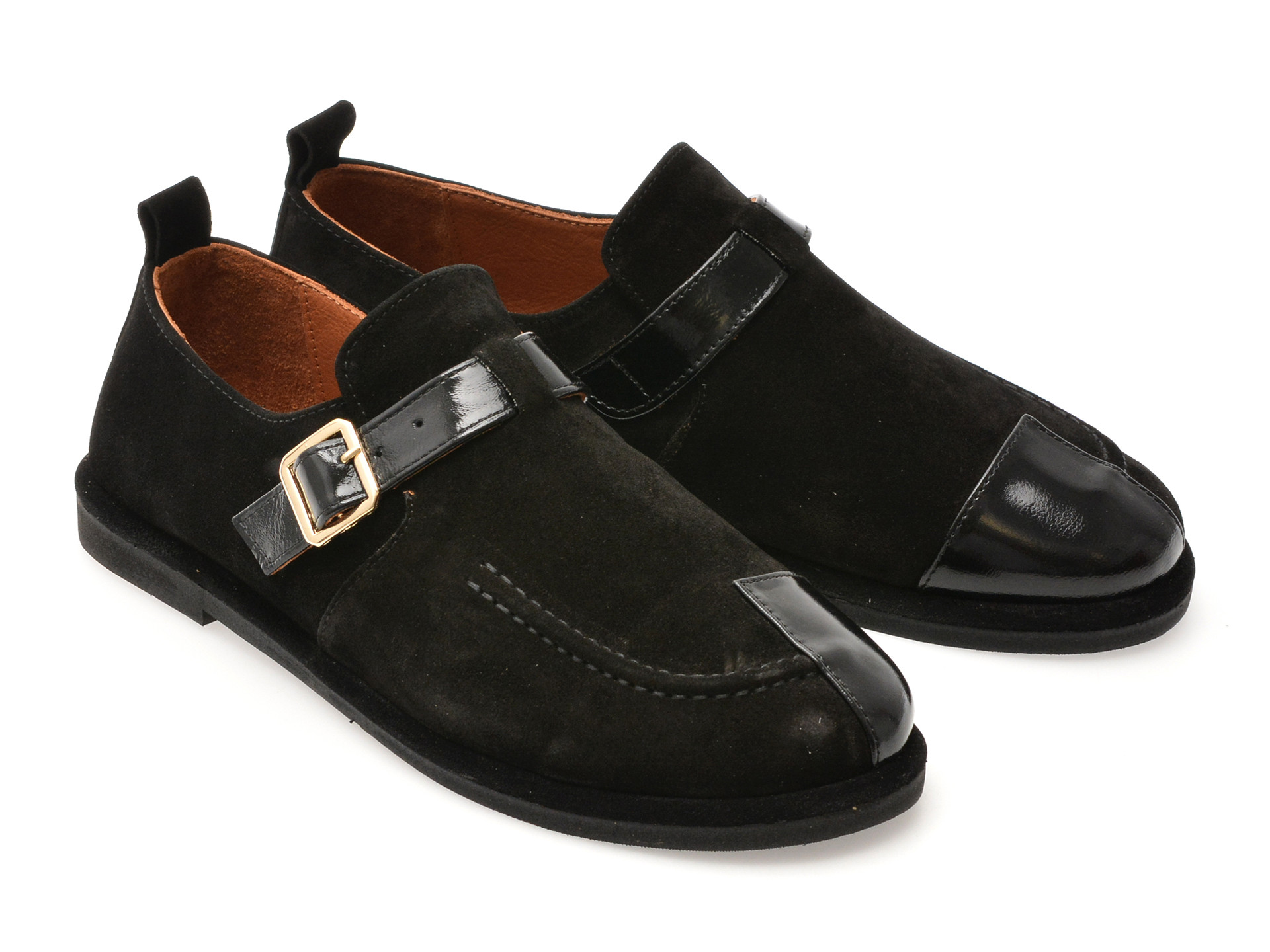 Pantofi EPICA negri, 4796005, din piele intoarsa