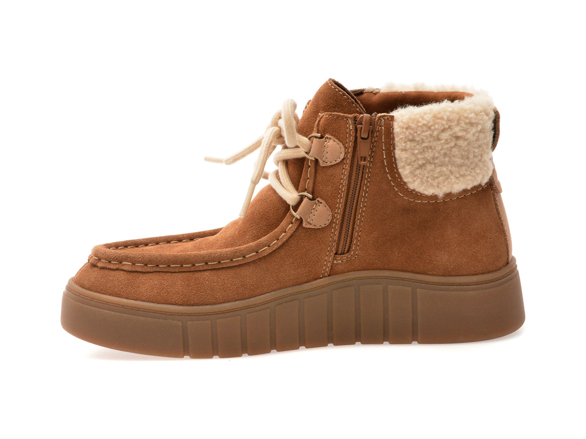 Ghete CLARKS maro, MYKAIZZ, din piele intoarsa