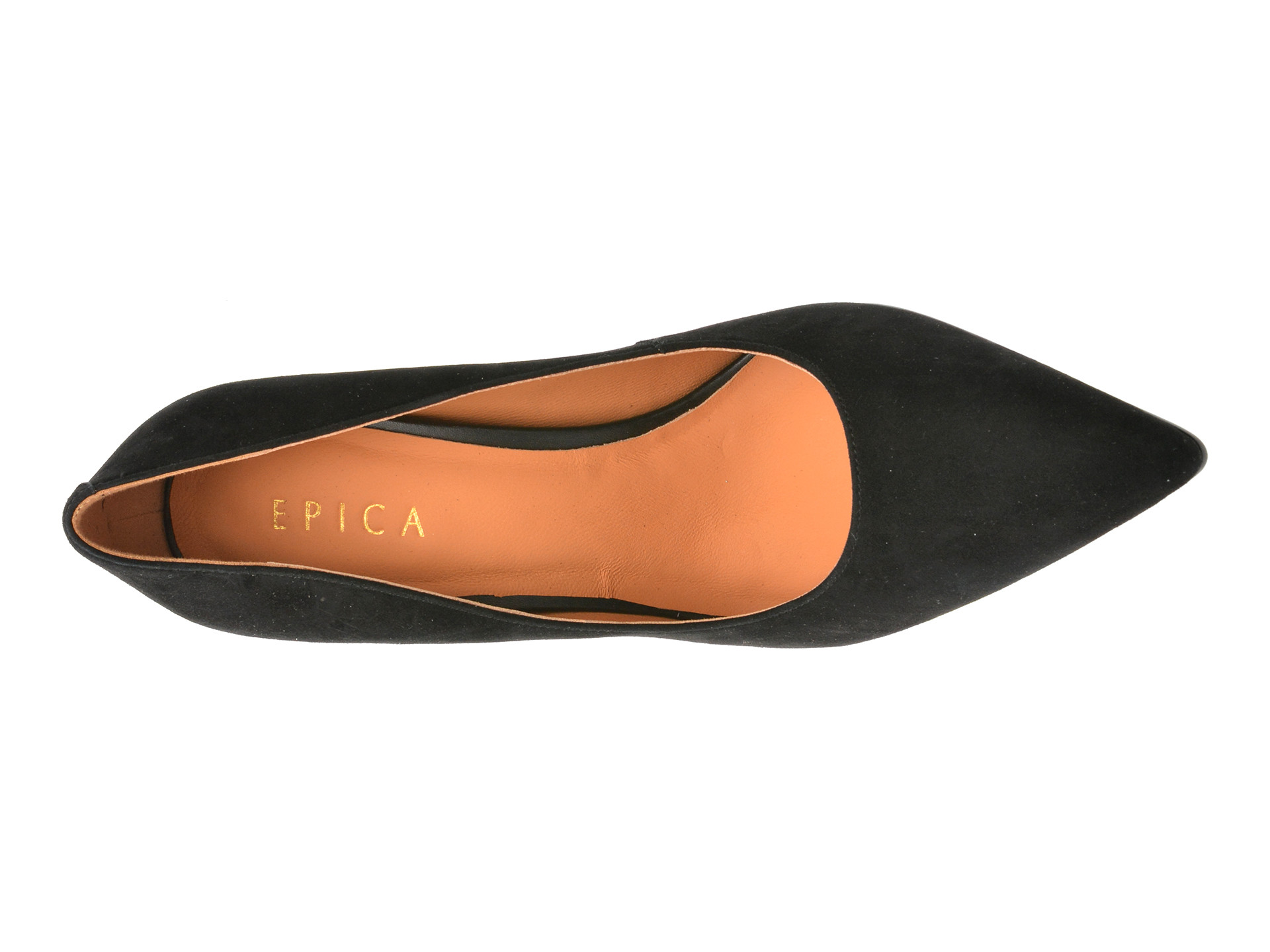 Pantofi eleganti EPICA negri, E19070, din piele intoarsa