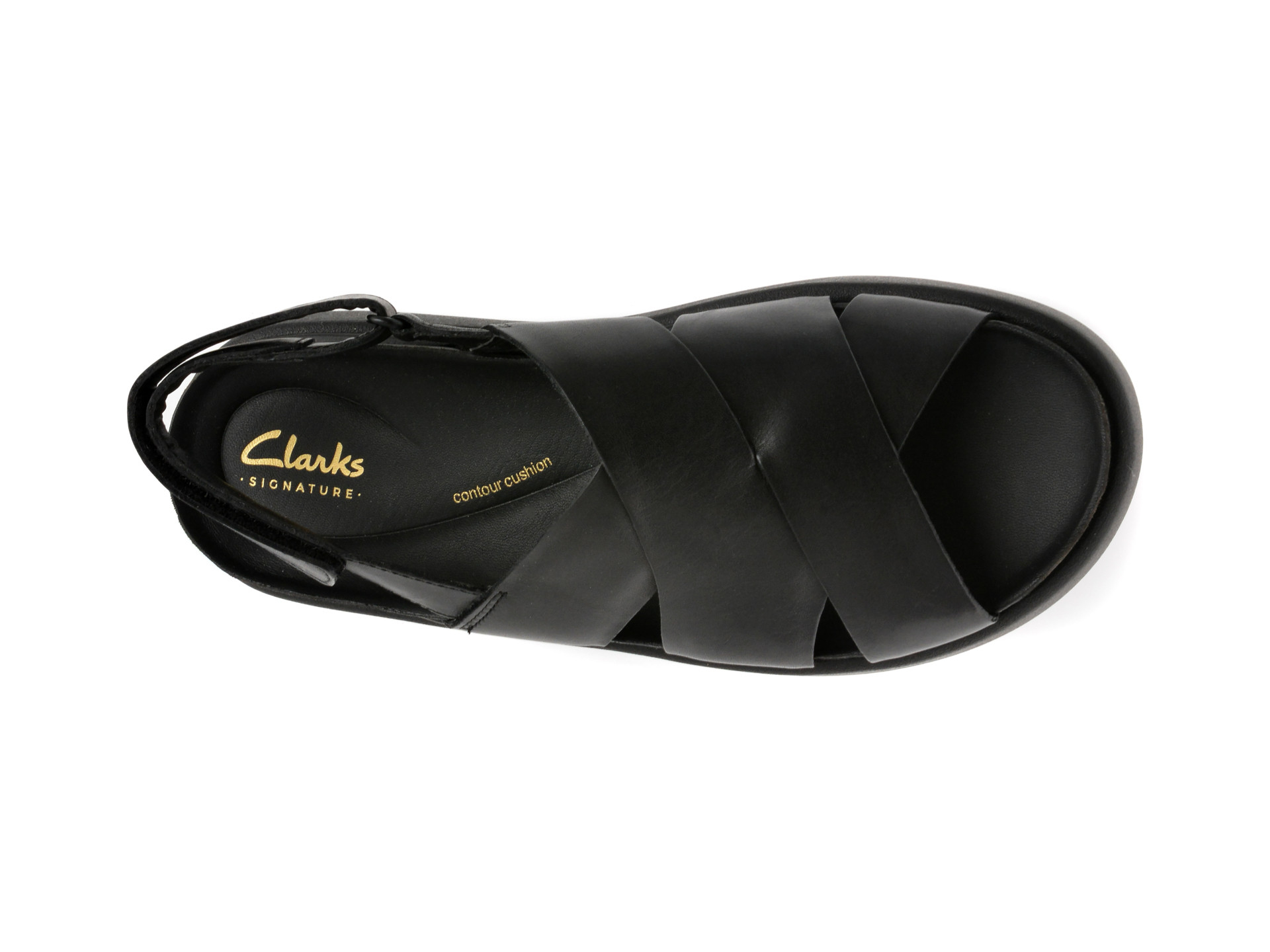 Sandale CLARKS negre, ARISTELLA SUN, din piele naturala
