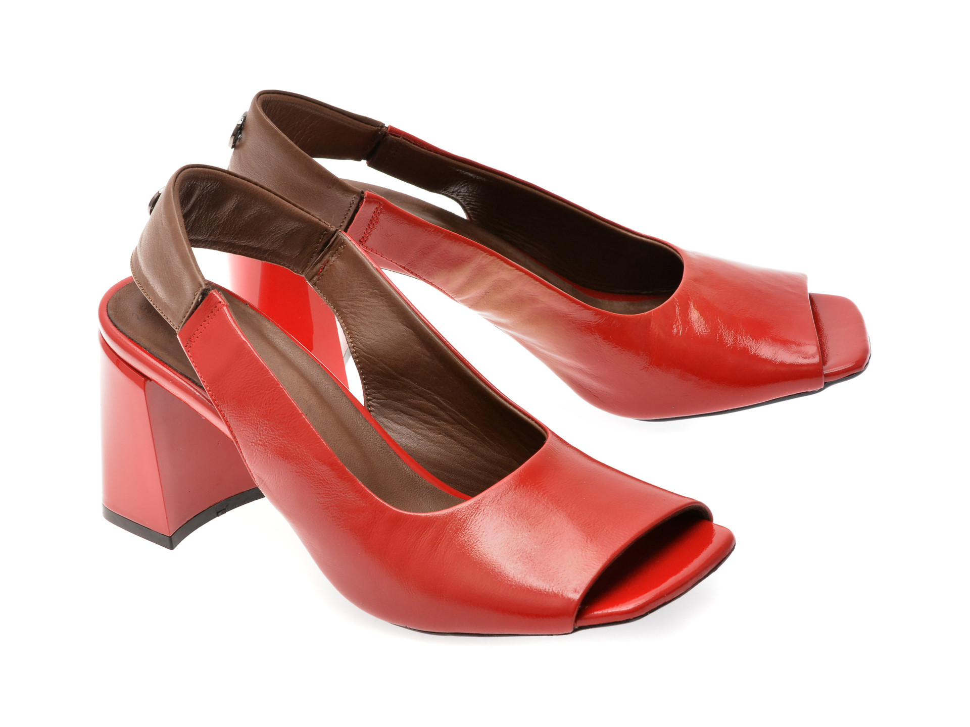 Sandale EPICA rosii, 532258, din piele naturala lacuita