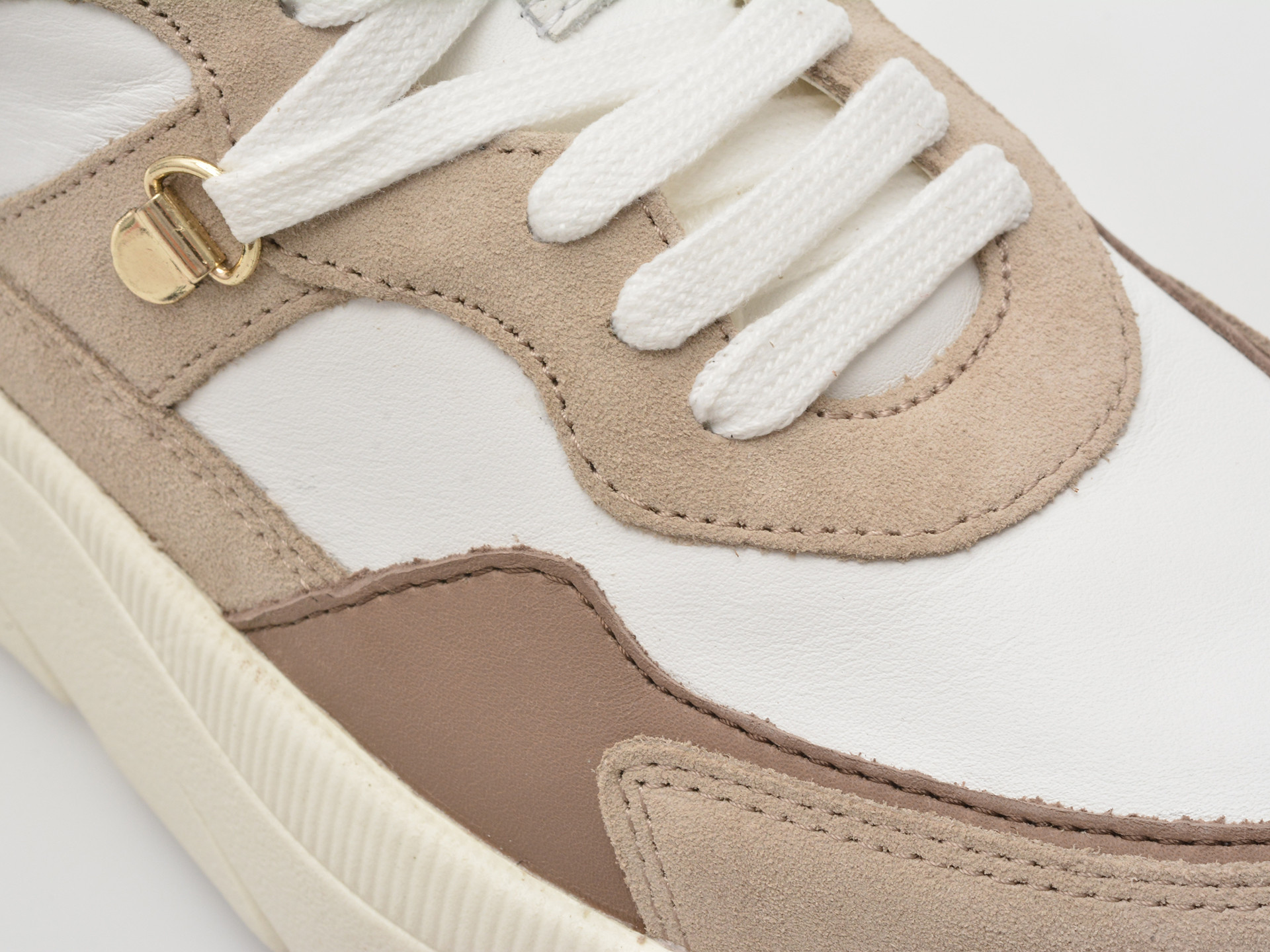 Pantofi sport GEOX albi, D36UFE, din piele naturala