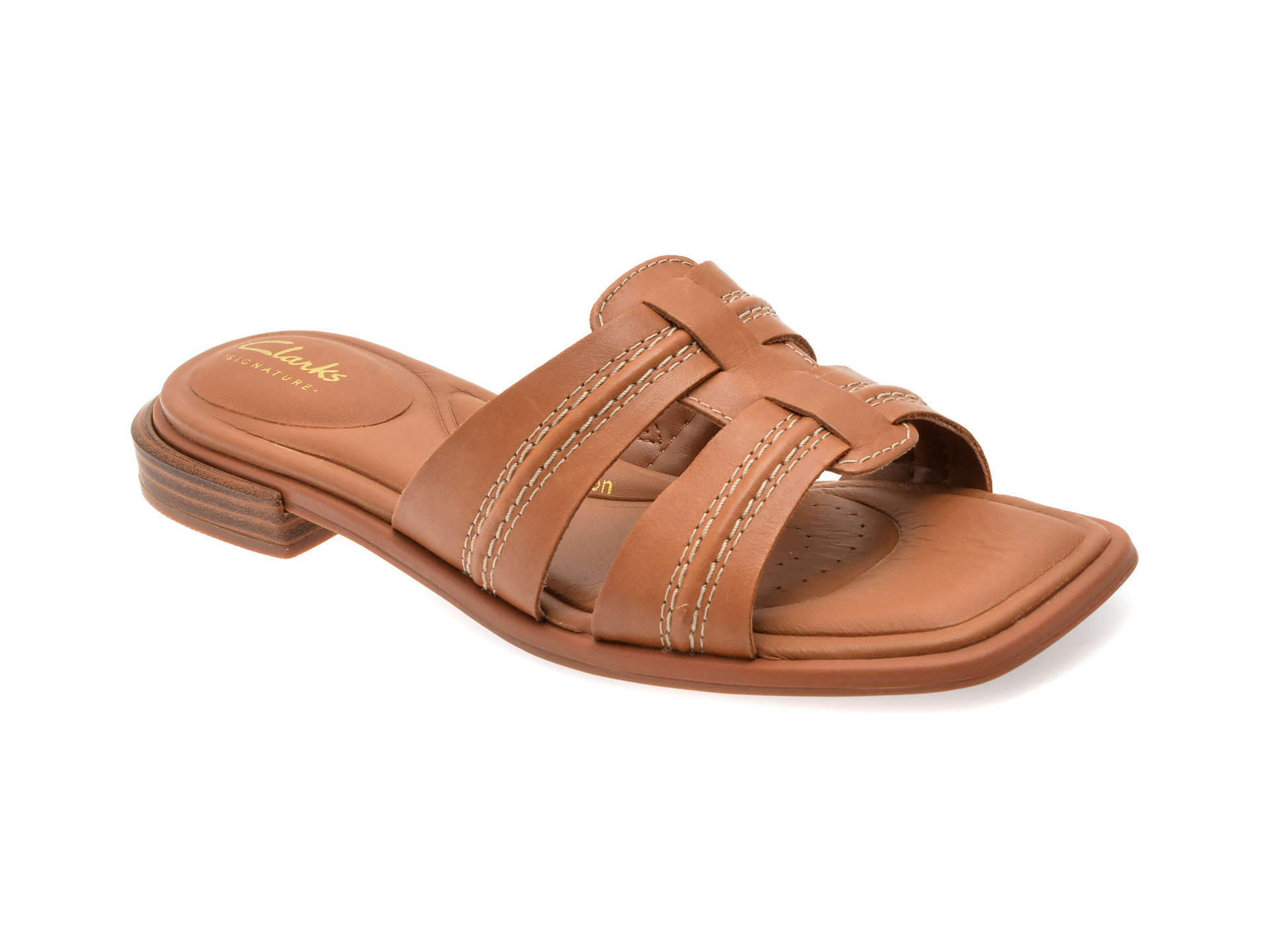 Papuci CLARKS maro, ARIANY MULE, din piele naturala