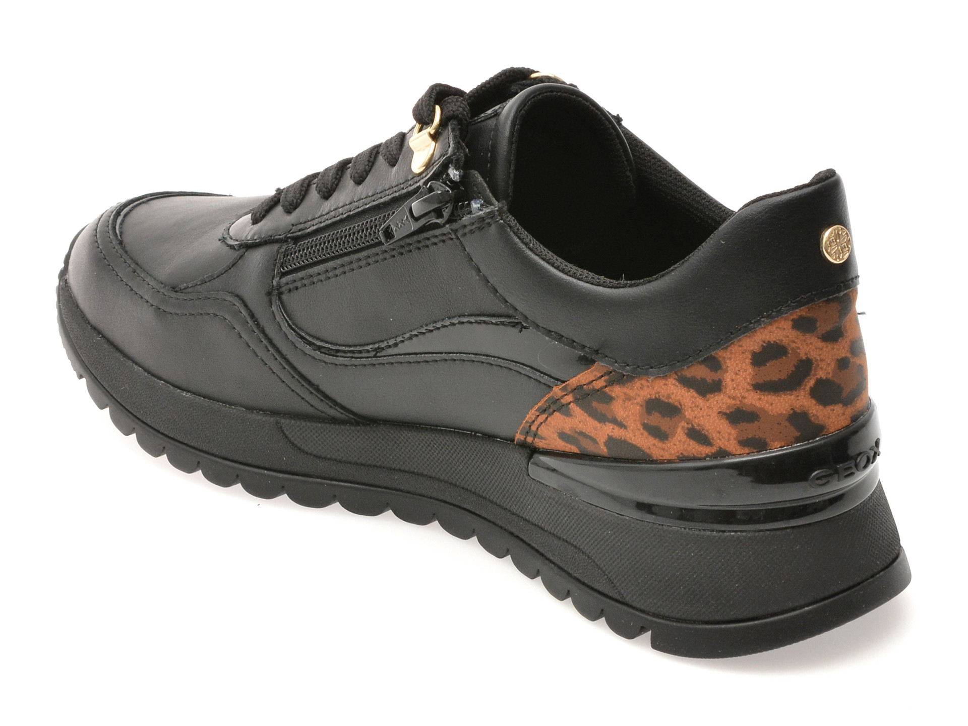 Pantofi sport GEOX negri, D5600A, din piele naturala