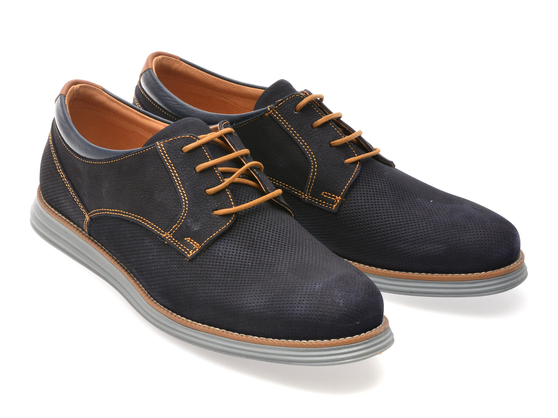 Pantofi OTTER bleumarin, A36, din nabuc