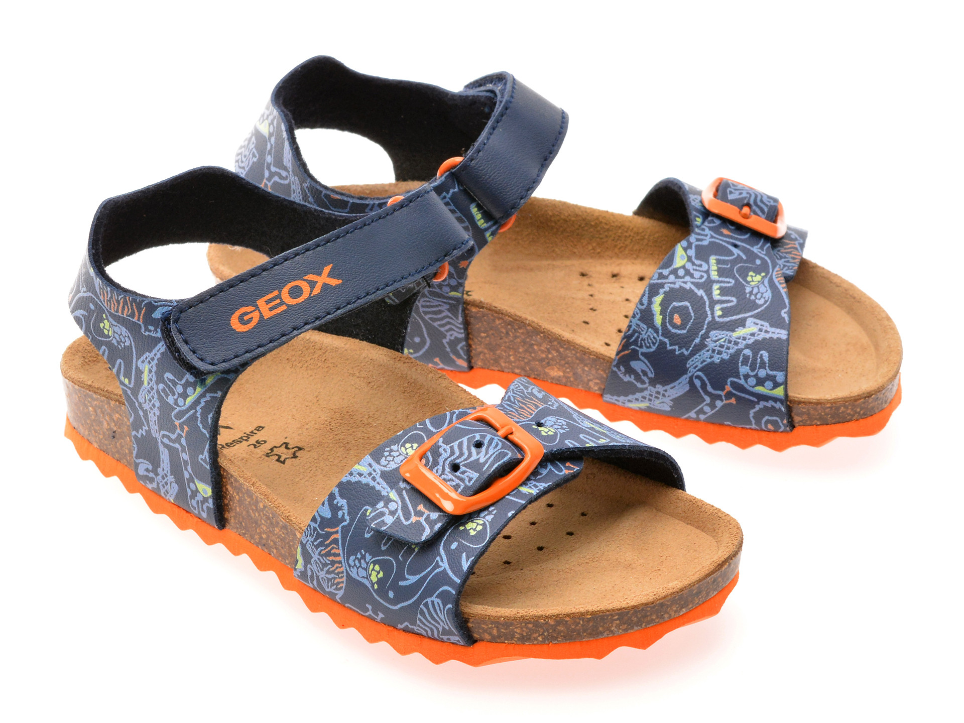 Sandale GEOX bleumarin, J028LB, din piele ecologica