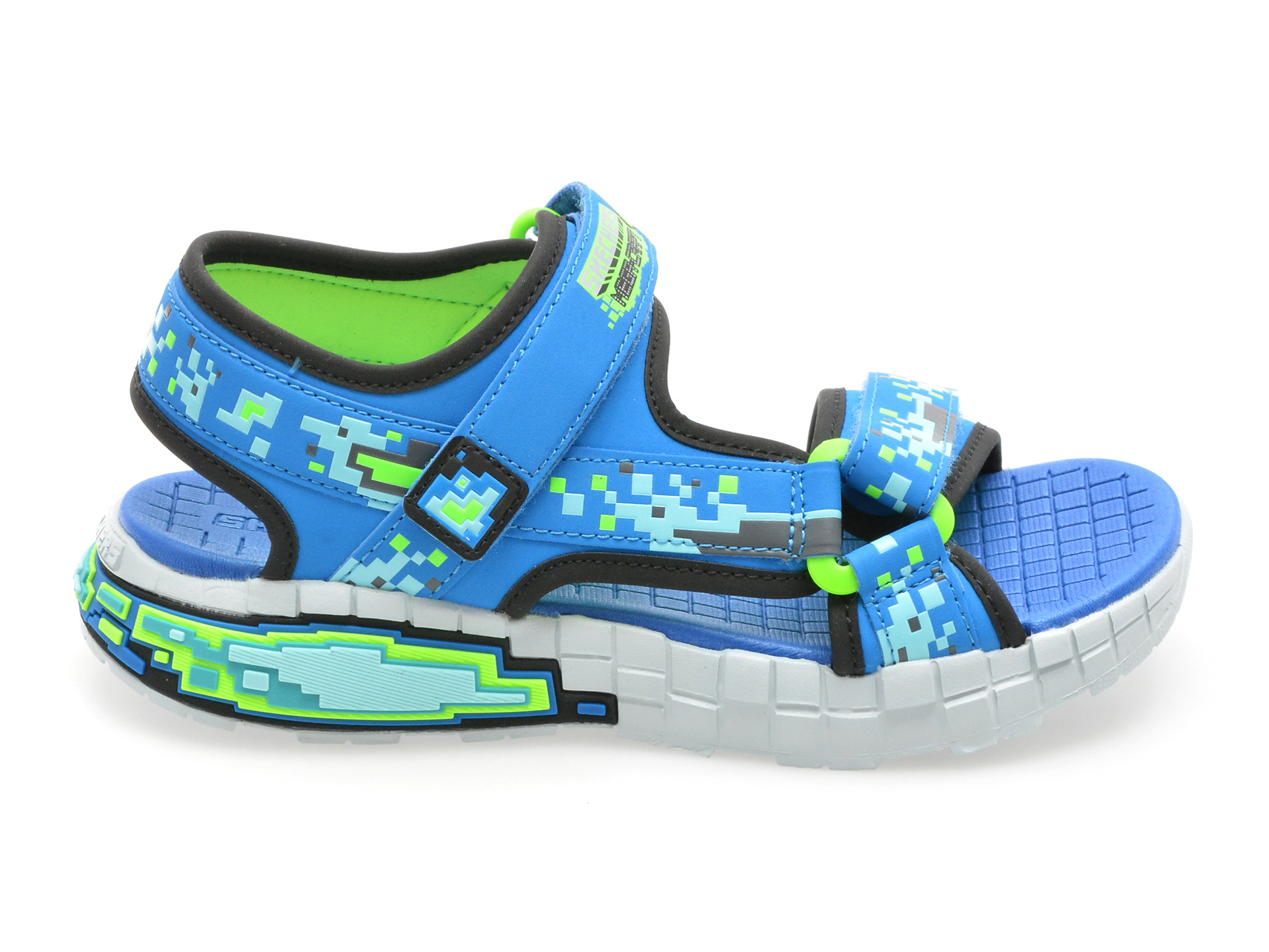 Sandale SKECHERS albastre, MEGA-SPLASH 4K, din piele ecologica