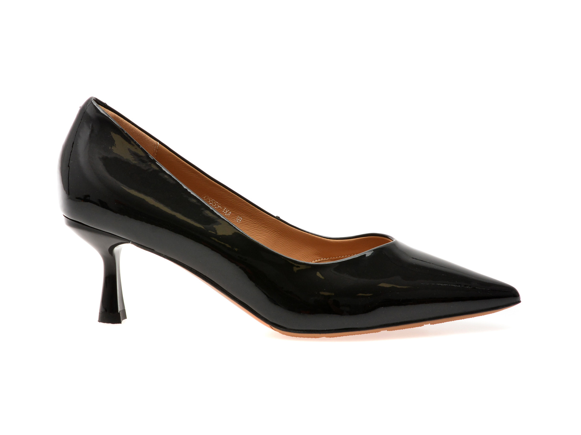 Pantofi eleganti EPICA negri, D05555, din piele naturala lacuita