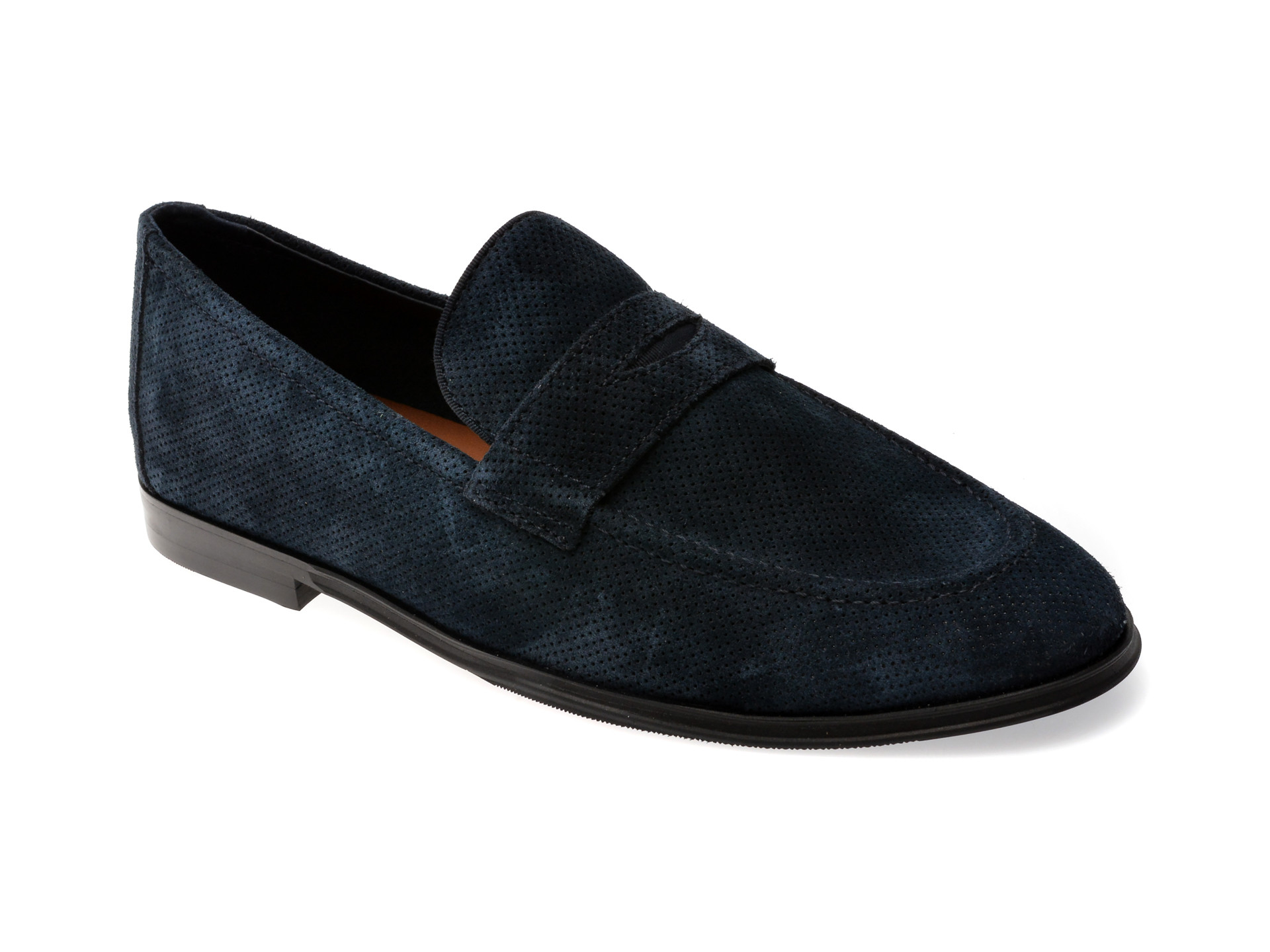 Mocasini eleganti ALDO bleumarin, JOURNEY 410, din piele intoarsa