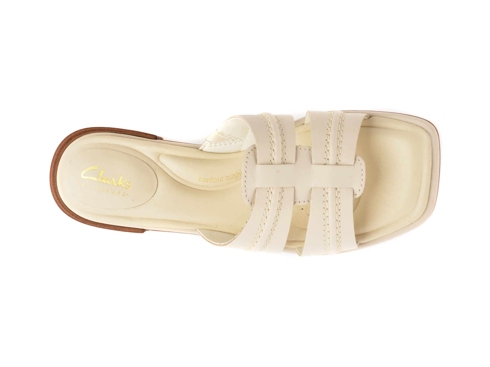 Papuci CLARKS bej, ARIANY MULE, din piele naturala