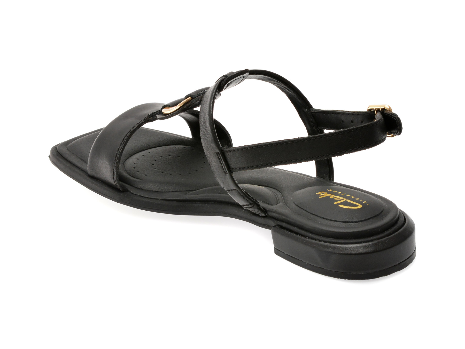 Sandale CLARKS negre, ARIANY SLING, din piele naturala