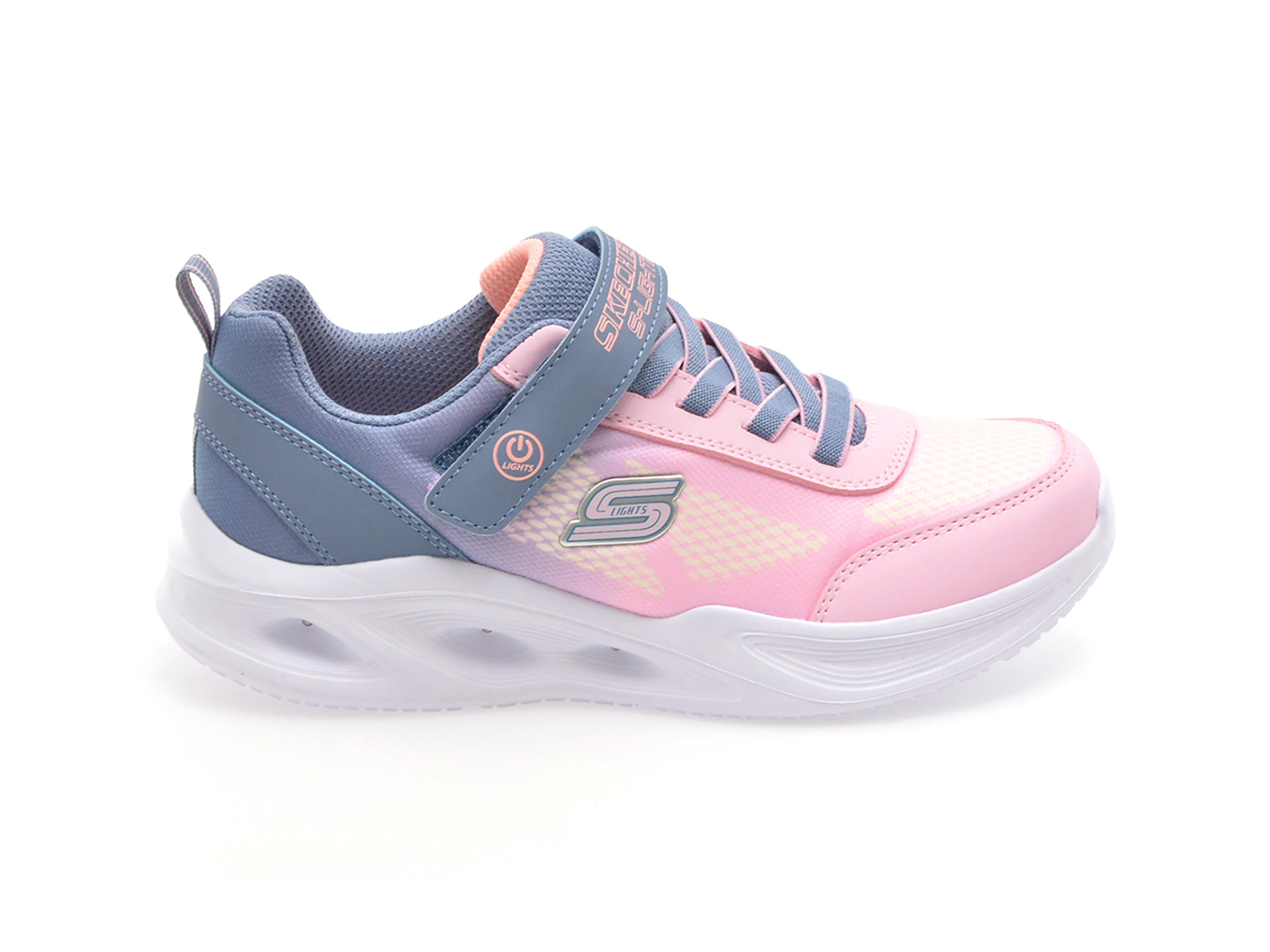 Pantofi sport SKECHERS roz, SOLA GLOW, din material textil