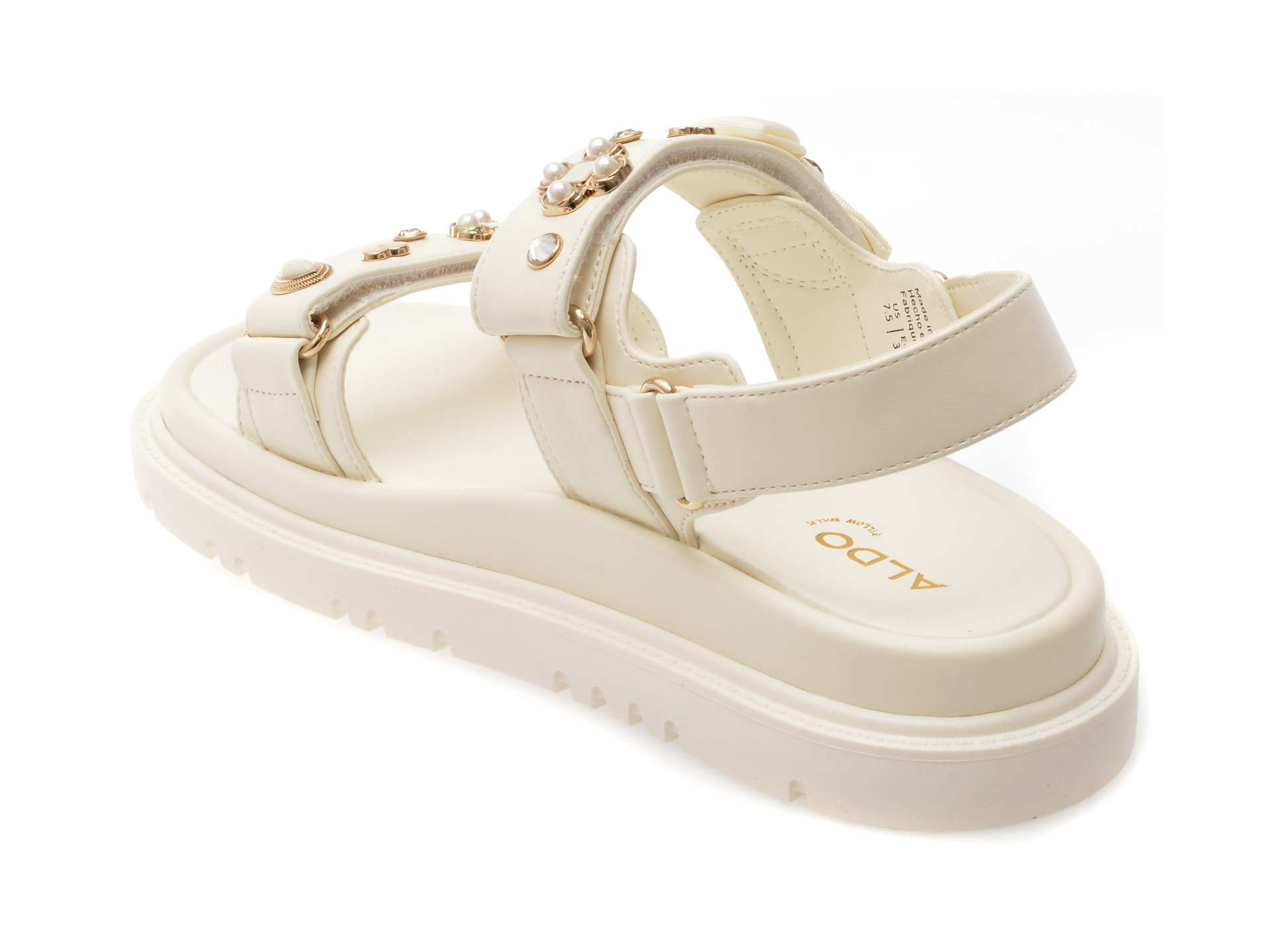 Sandale ALDO albe, GEMIMA 100, din piele ecologica
