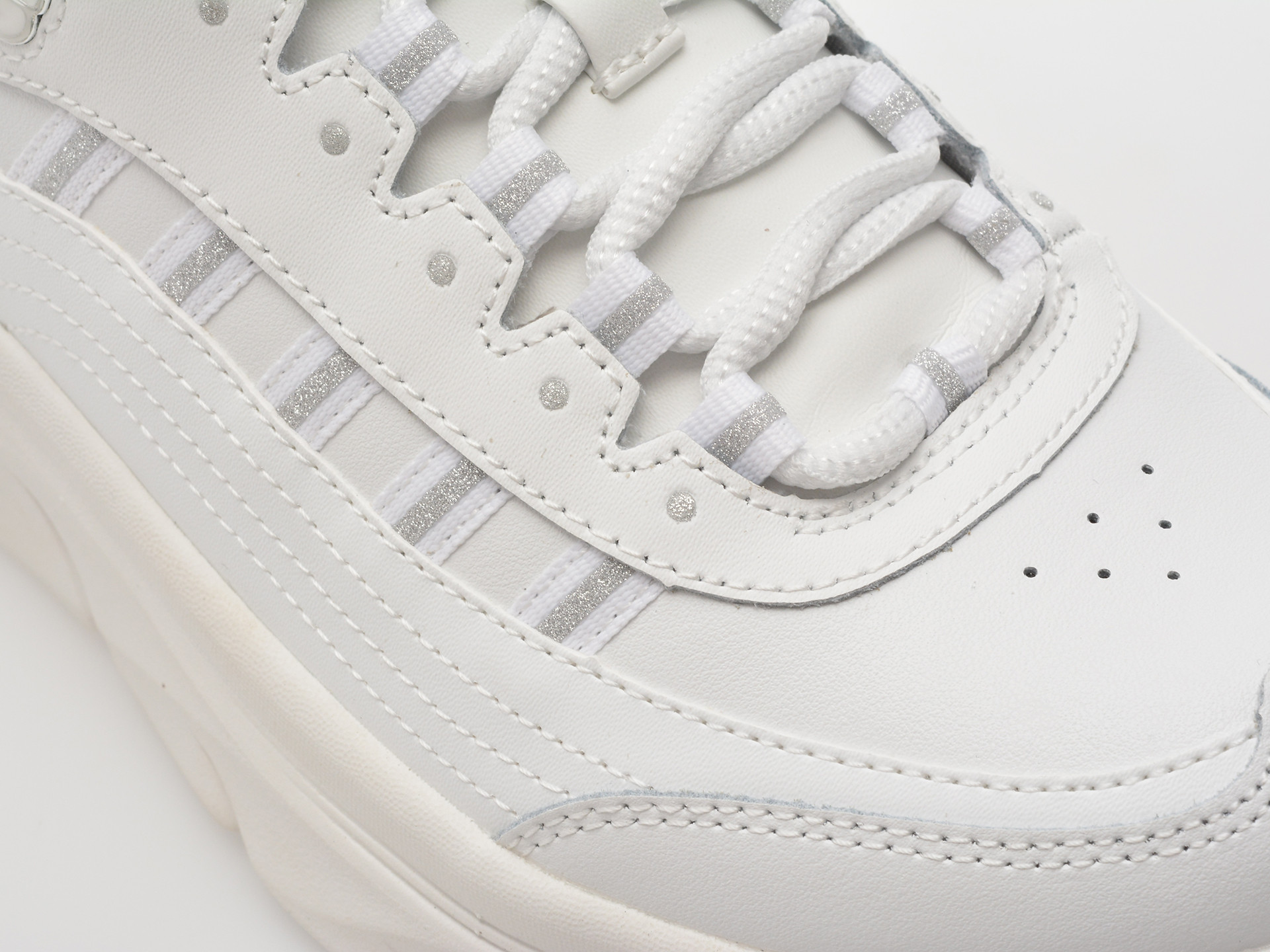 Pantofi sport SKECHERS albi, D LUX WALKER 2.0, din piele naturala