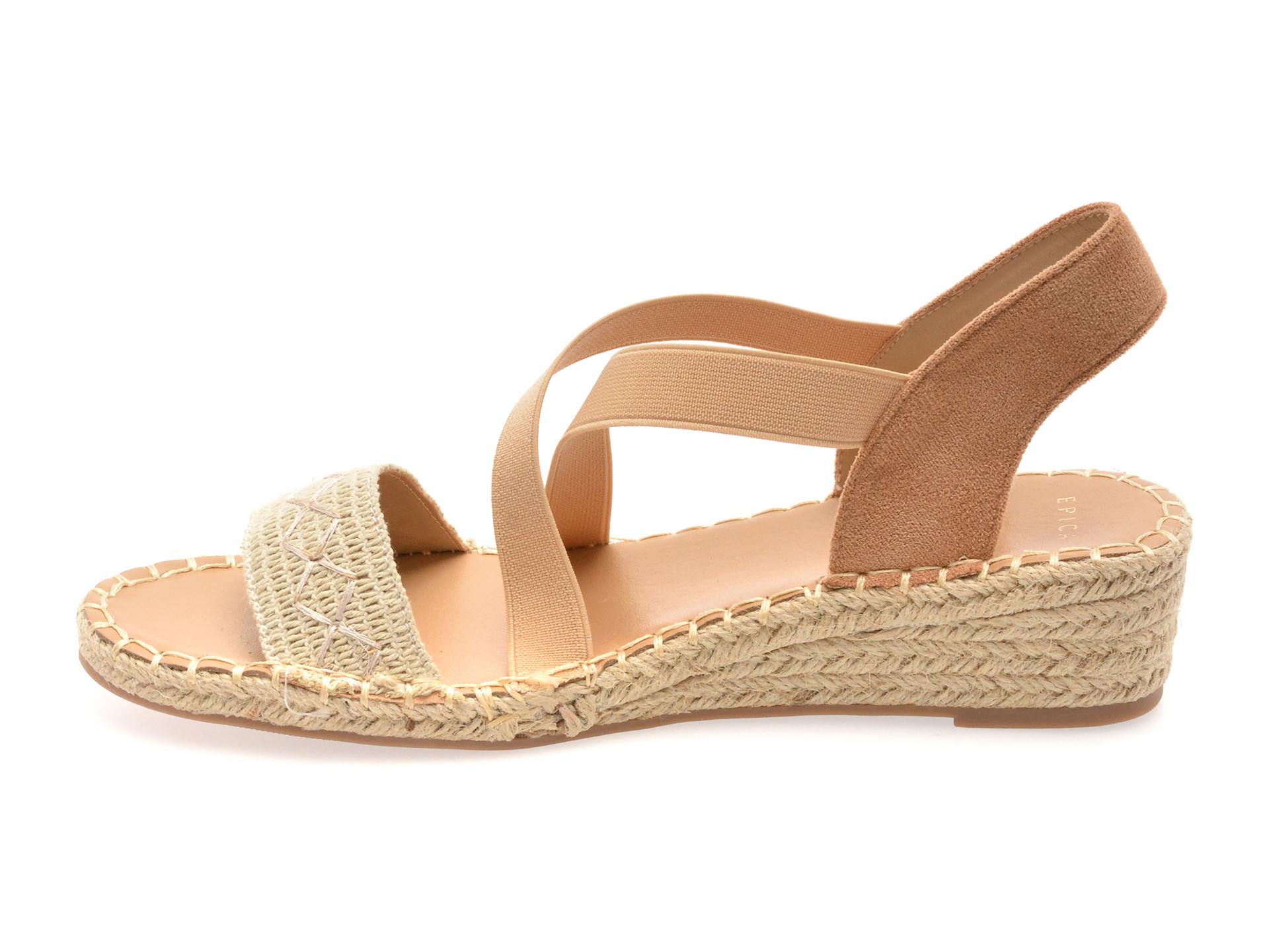 Sandale EPICA bej, 82918, din material textil