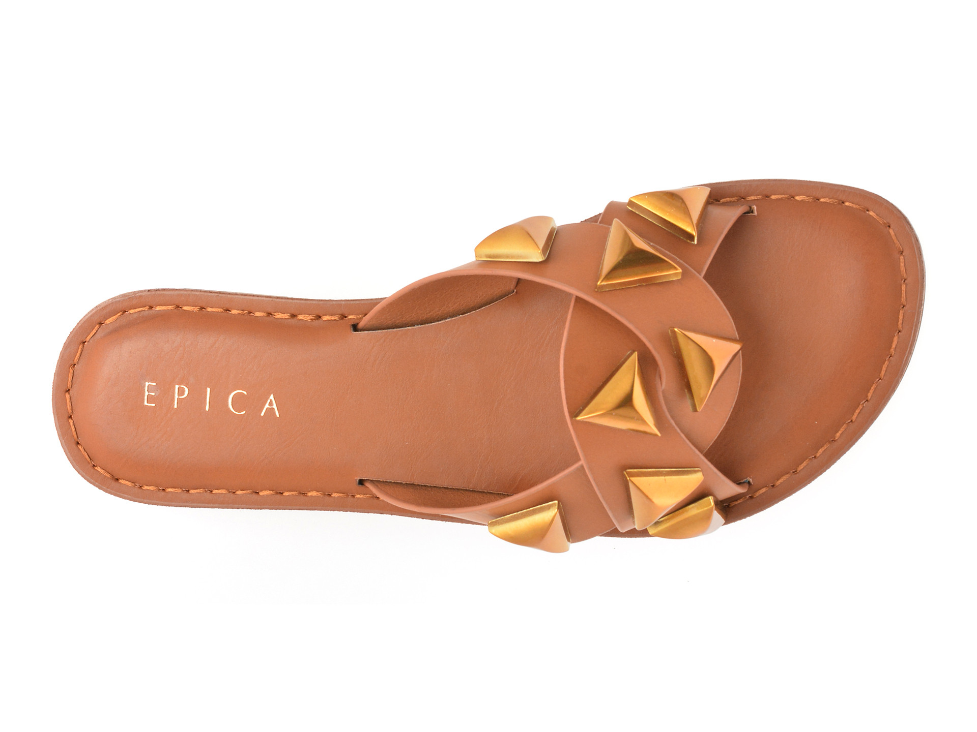 Papuci EPICA maro, 82922, din piele ecologica