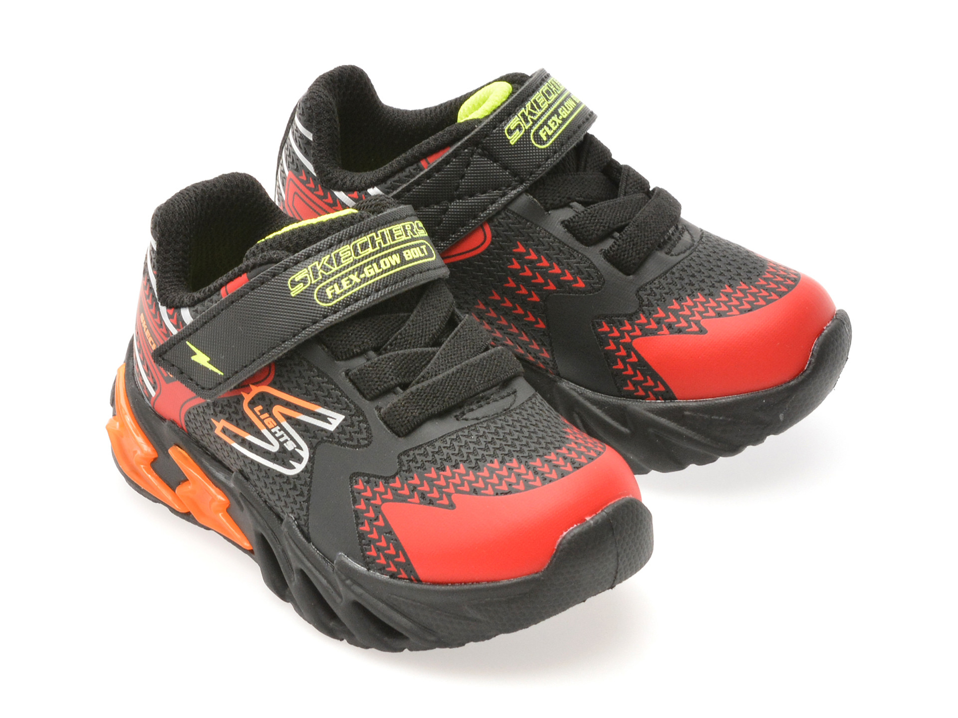 Pantofi sport SKECHERS negri, FLEX-GLOW BOLT, din material textil