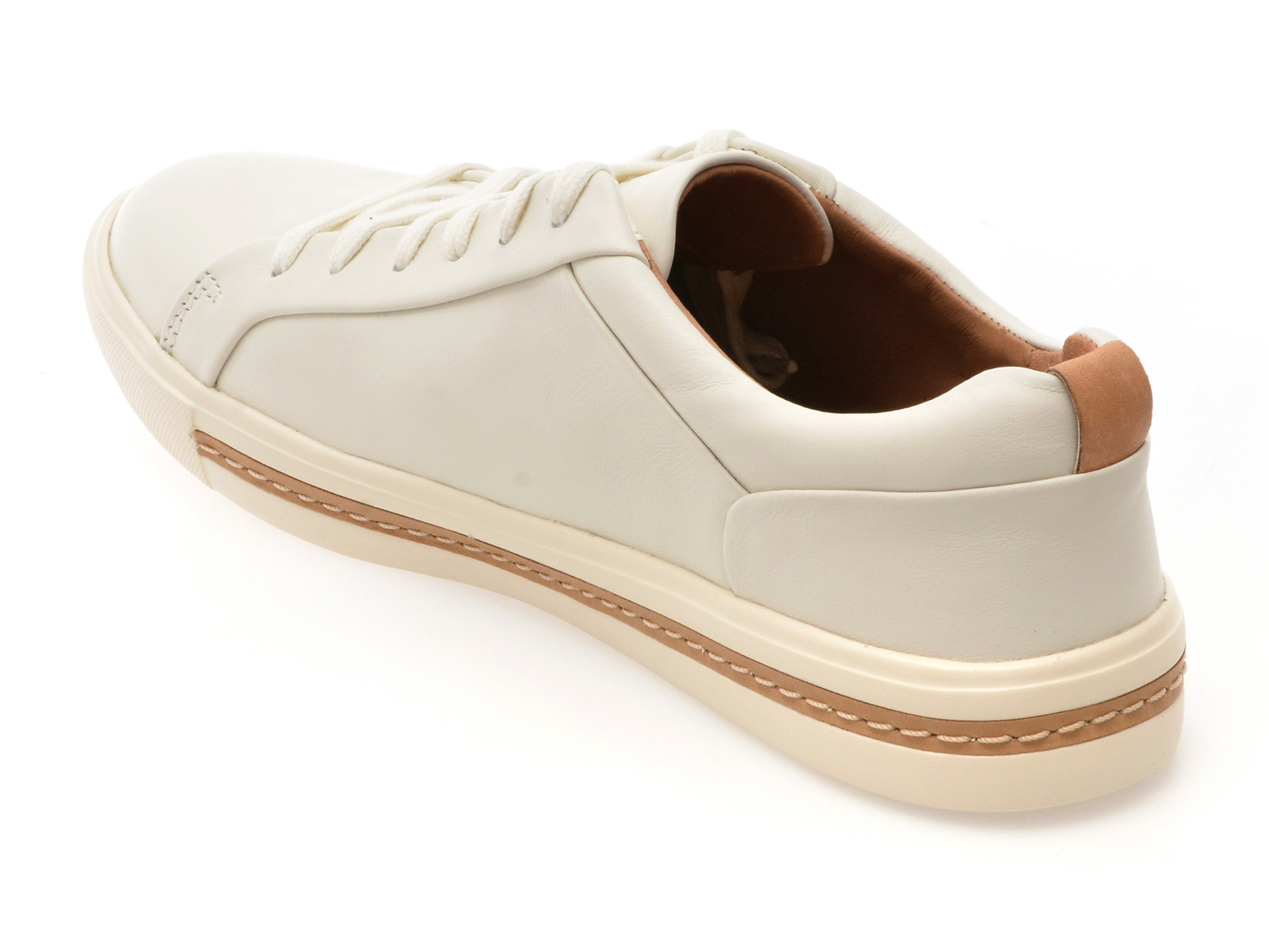 Pantofi sport clarks albi un maui lace din piele naturala