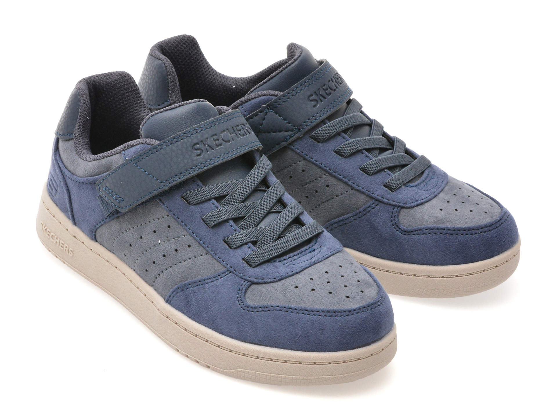 Pantofi sport SKECHERS bleumarin, QUICK STREET, din material textil