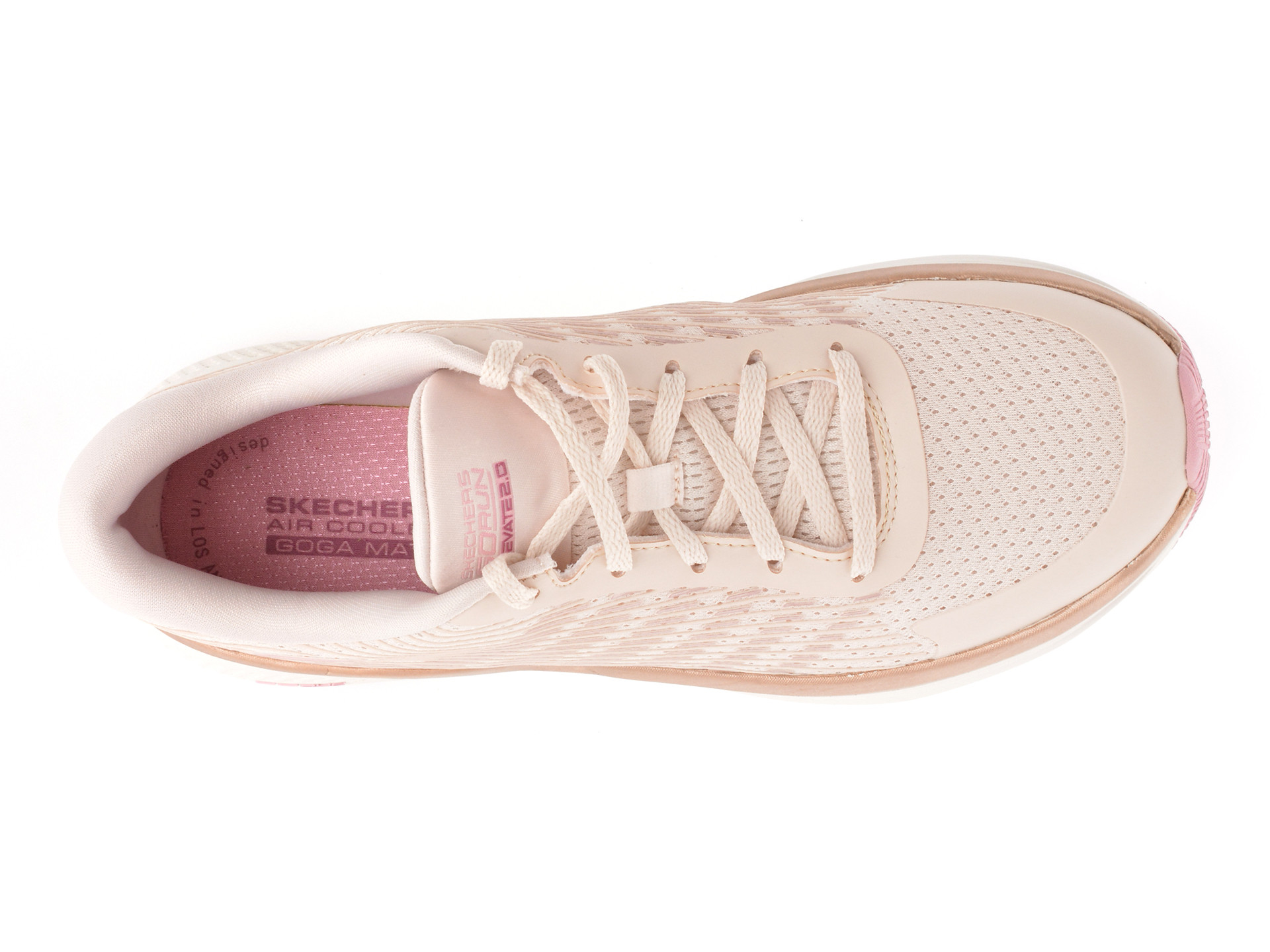 Pantofi sport SKECHERS nude, GO RUN ELEVATE 2.0, din material textil